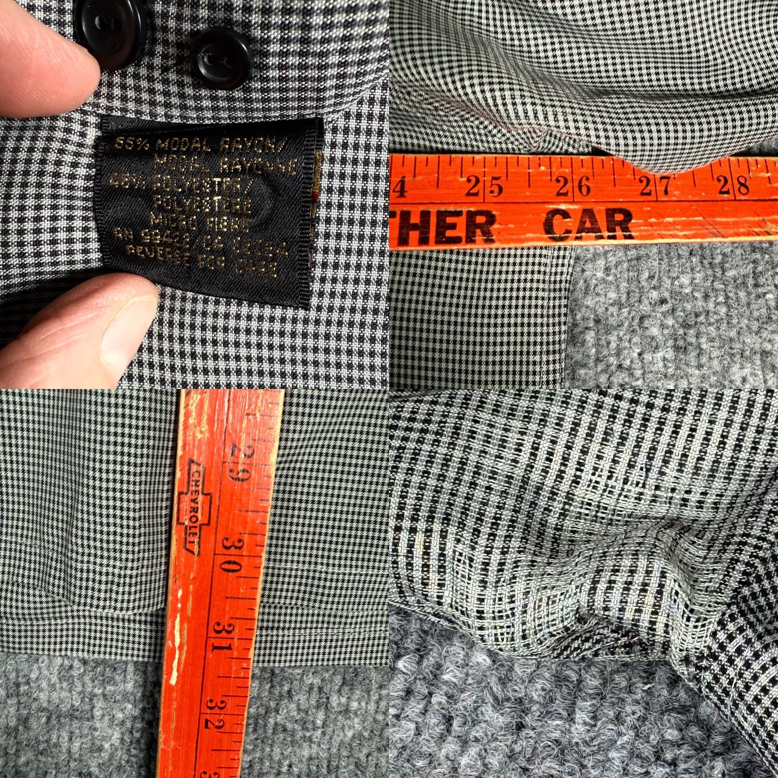 BUGATCHI Bugatchi Uomo XL Button-Down Shirt Men's Long Sleeve Green Gingham Check Designer Pocketed Breathable Cotton Blend Flaws Size US XL / EU 56 / 4 - 8 Thumbnail