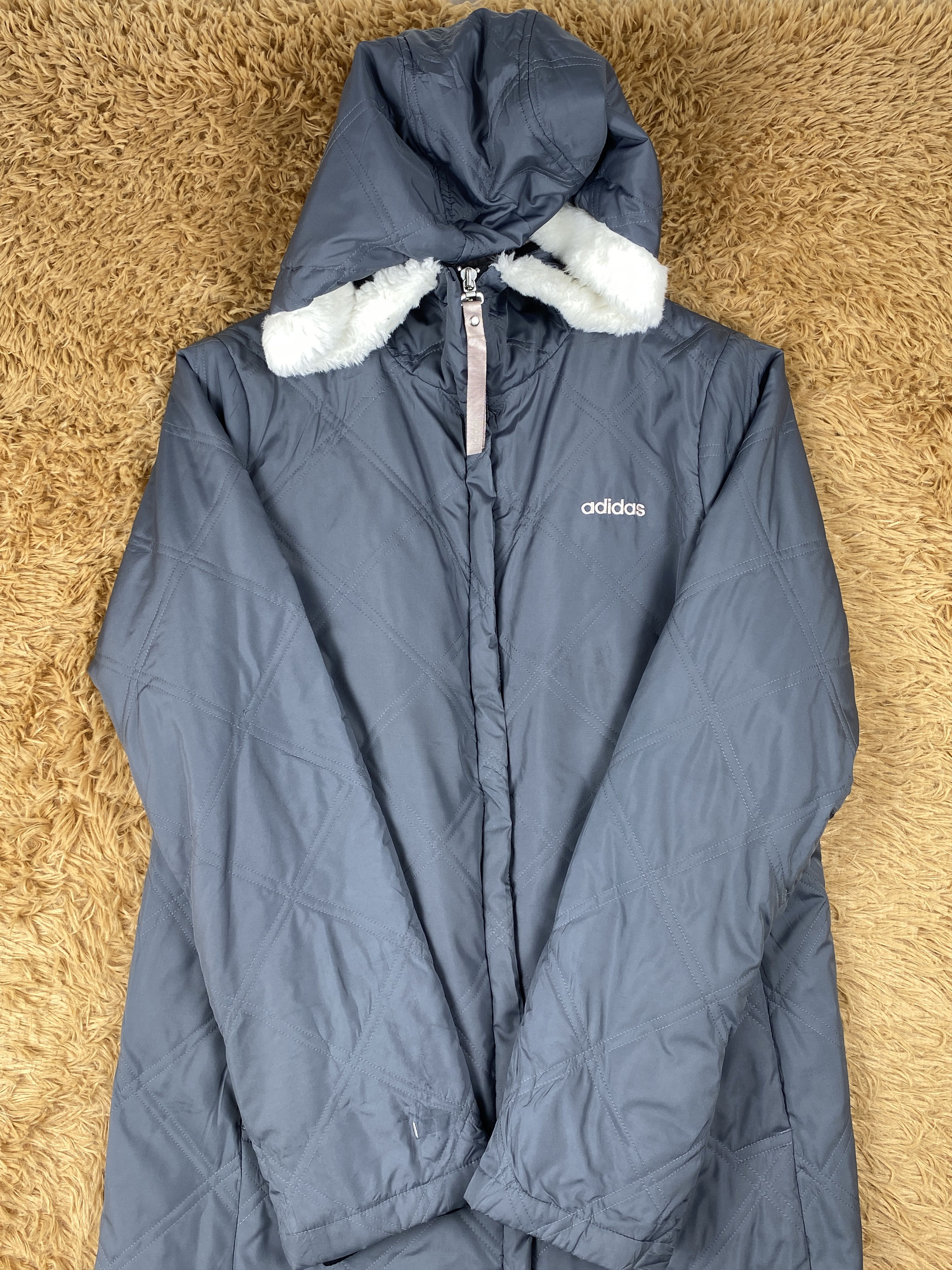 Adidas Adidas Hoodie Quilted Winter Long Jacket J1846 Size US S / EU 44-46 / 1 - 4 Thumbnail