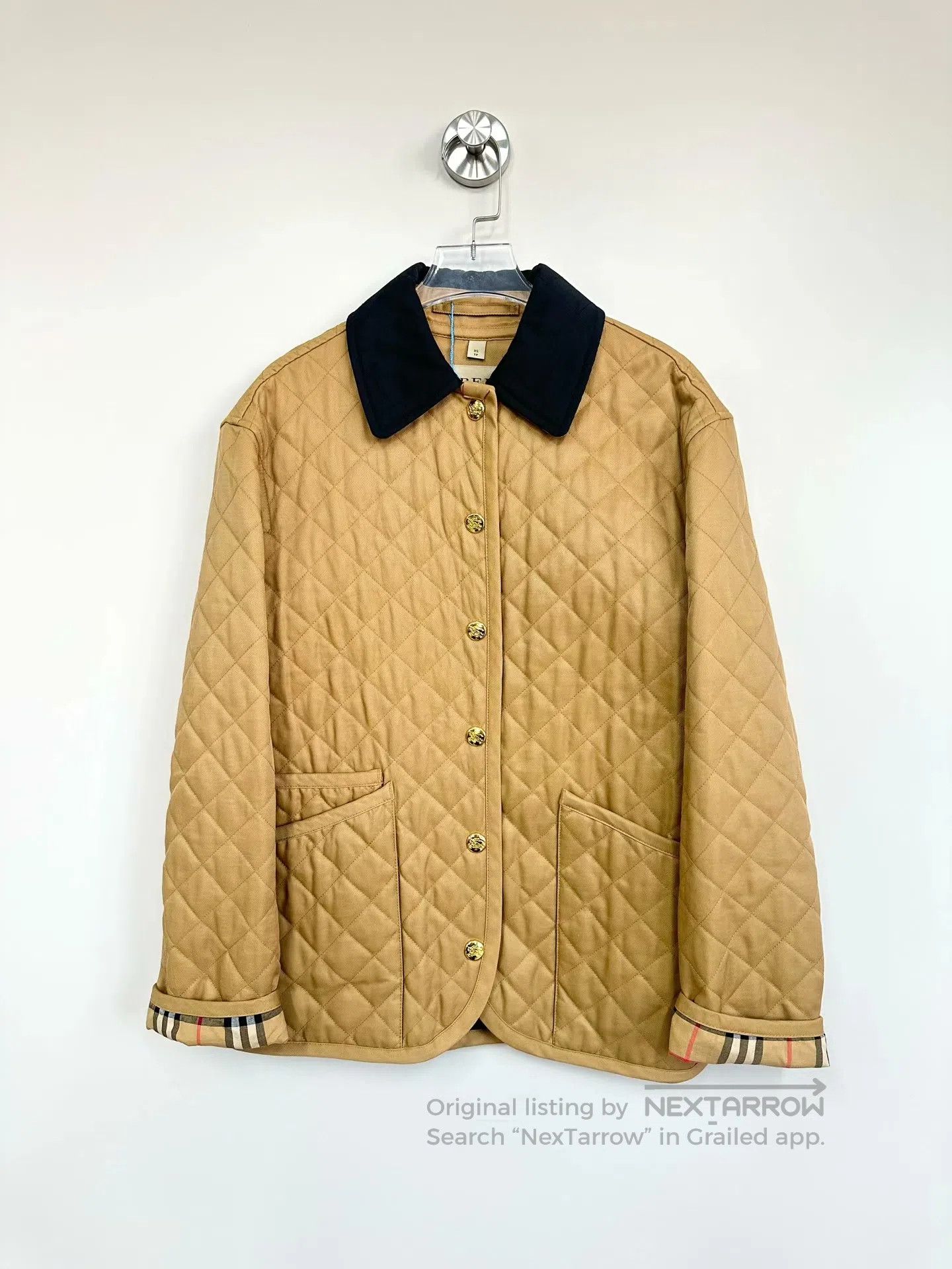 Burberry Burberry Mustard Yellow Collar with Gold Buttons Plaid Cot Size XS / US 0-2 / IT 36-38 - 1 Thumbnail
