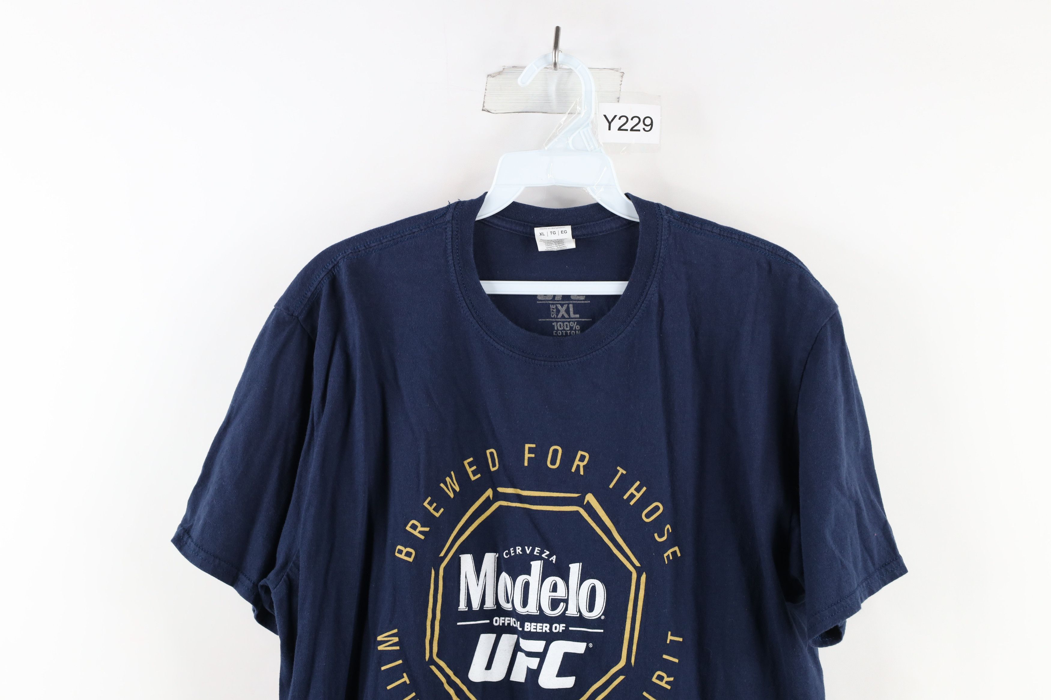 Vintage UFC Modelo Beer MMA Fighting Short Sleeve T-Shirt Navy Blue Size US XL / EU 56 / 4 - 2 Thumbnail