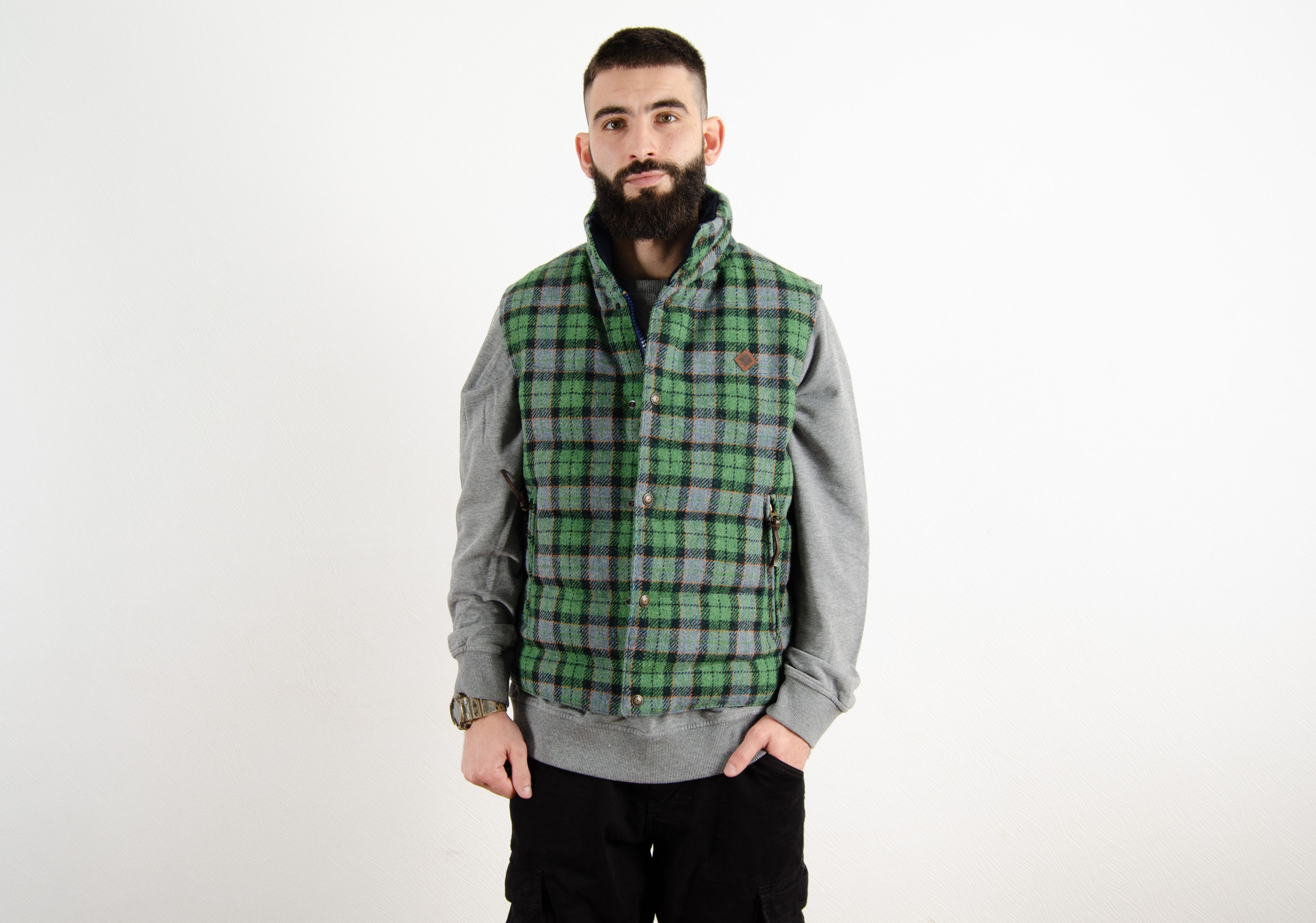 Harris Tweed Harris Tweed Burlington Wool Vest Jacket Checkered Flannel Size US M / EU 48-50 / 2 - 2 Thumbnail