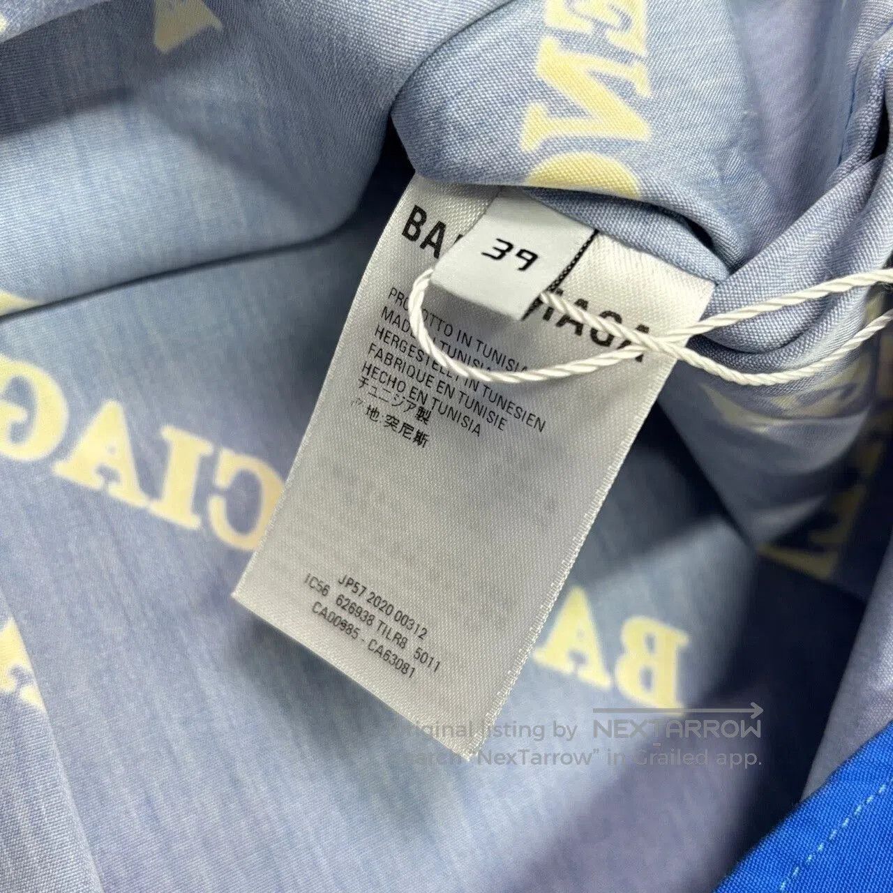Balenciaga Klein Blue Logo Short Sleeve Shirt.
