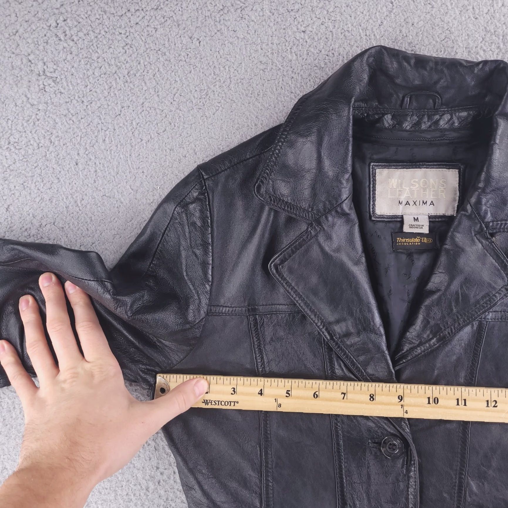 Vintage Wilsons Leather Jacket Womens Medium Black Maxima Real Genuine - Jacket - Women - M - Black - Solid - Basic Jacket Size M / US 6-8 / IT 42-44 - 5 Thumbnail