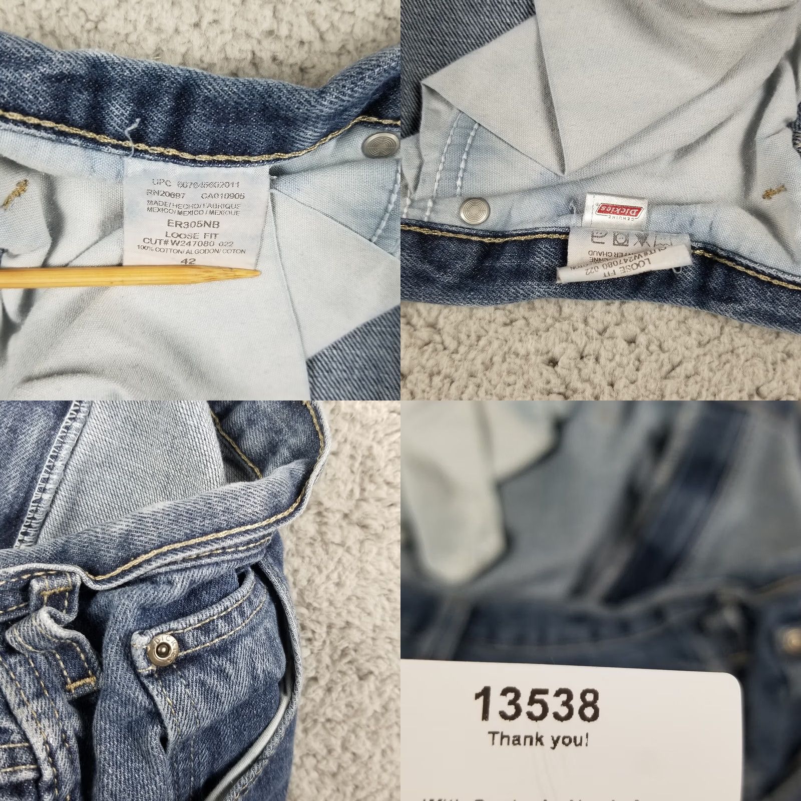 Dickies Dickies Genuine Men's Loose Fit 42 Denim Paint Work Shorts w/Double Tool Pockets Denim Shorts Mens 42 Blue Workwear 42 Dickies Size US 42 / EU 58 - 8 Thumbnail