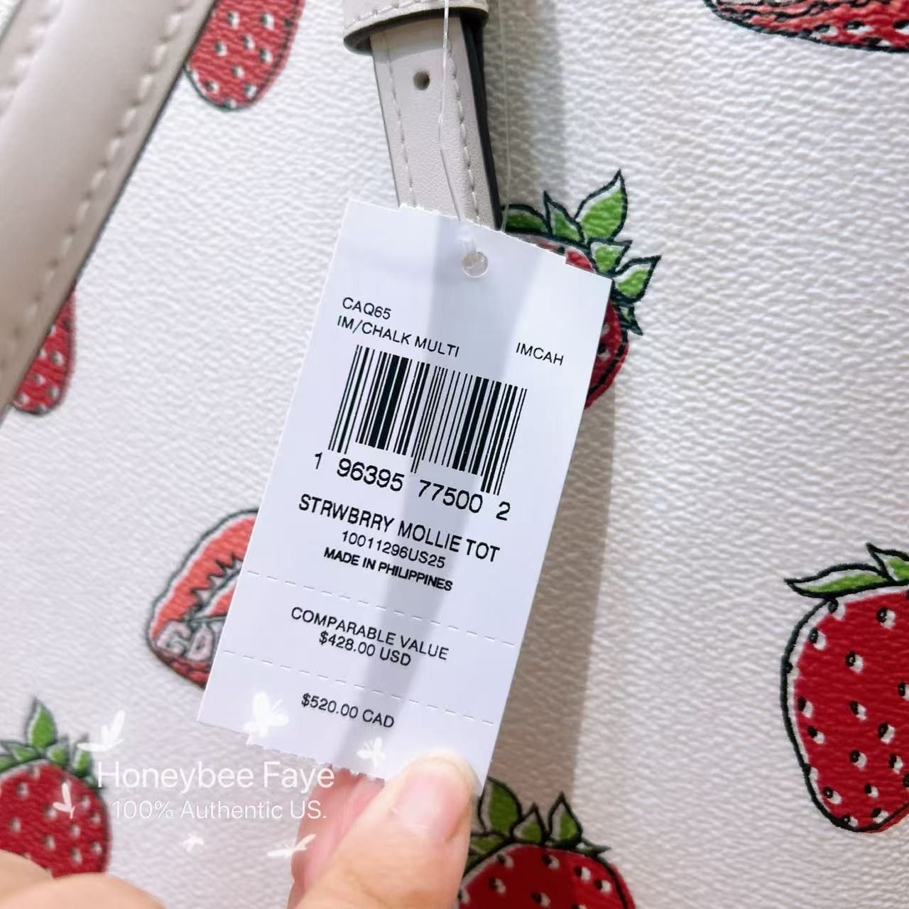 Coach NWT Coach Mollie Tote Bag With Strawberry Print CAQ65 Size ONE SIZE - 5 Thumbnail