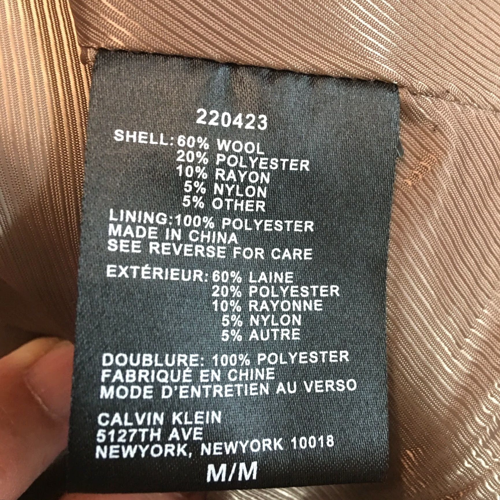 Calvin Klein Calvin Klein Womens Coat Wool Blend Beige Medium Long Sleeve Overcoat Size M / US 6-8 / IT 42-44 - 6 Thumbnail