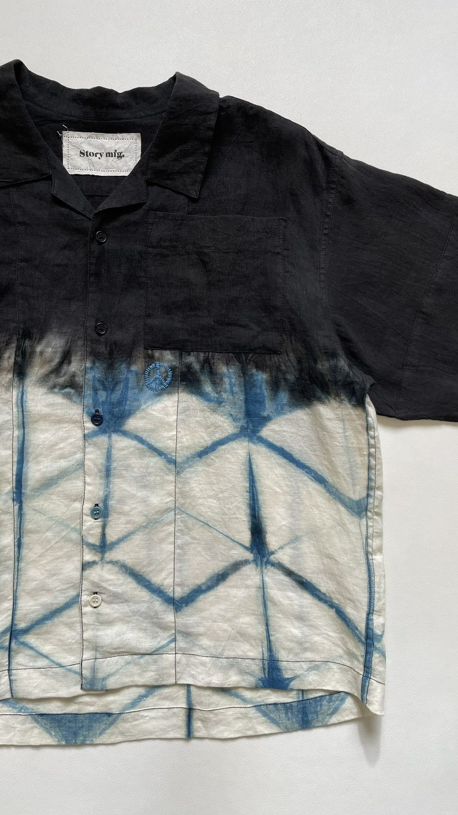 Story Mfg. ‘Peace Tie Dye Print’ Linen Shirt Size US M / EU 48-50 / 2 - 6 Thumbnail