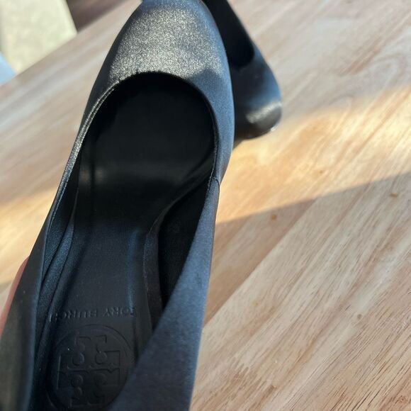 Tory Burch Tory Burch Jenna Satin Heels Pumps Womens 8.5 Black Hidden P Size US 7 / IT 37 - 4 Thumbnail