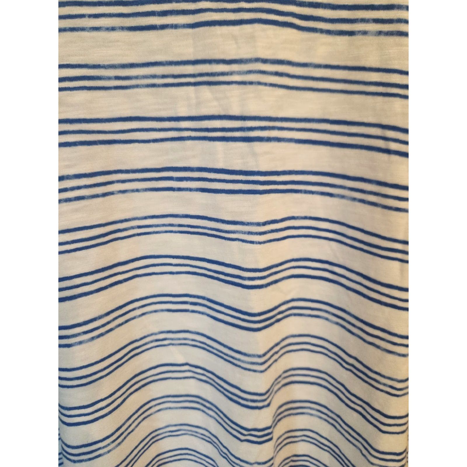 Vintage Sonoma Blue White Stripe Short Sleeve V-Neck T-Shirt 5X Plus Size XXL / US 16-18 / IT 52-54 - 2 Thumbnail