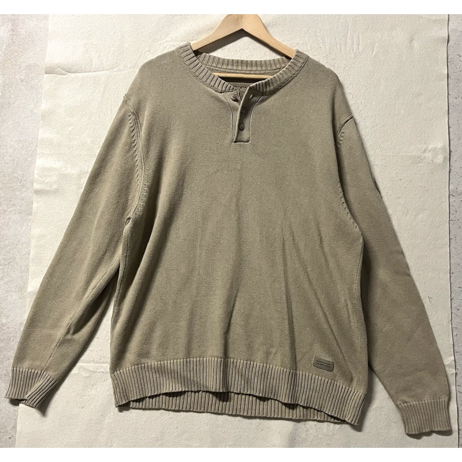 Life is Good Life is Good Beige Cotton Knitted Pullover Sweater Men L Crew Neck Size US L / EU 52-54 / 3 - 2 Thumbnail