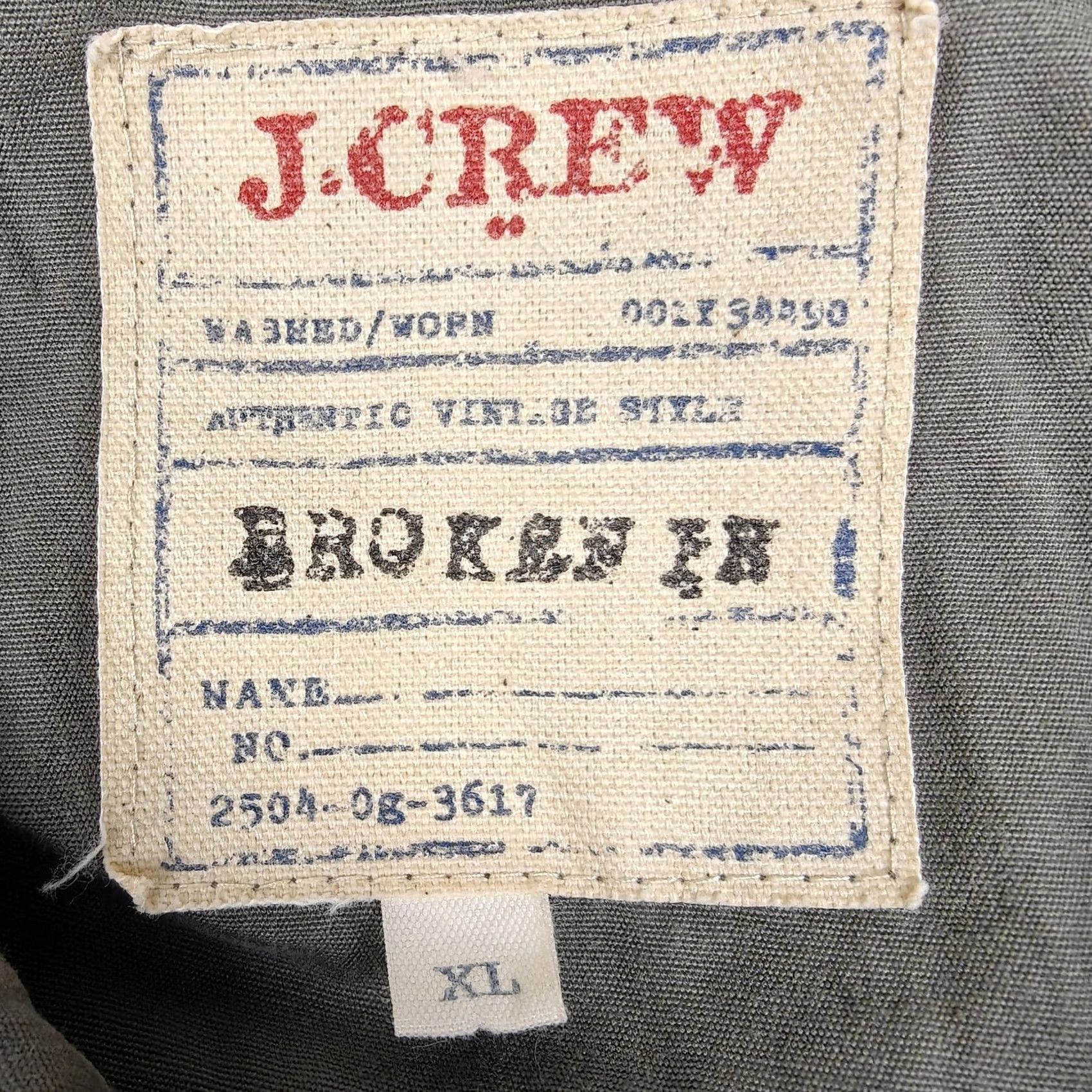 J.Crew J.CREW Womens XL Green Broken In Canvas Military Field Full Zip Pockets - Pre-Owned Excellent Size XL / US 12-14 / IT 48-50 - 4 Thumbnail