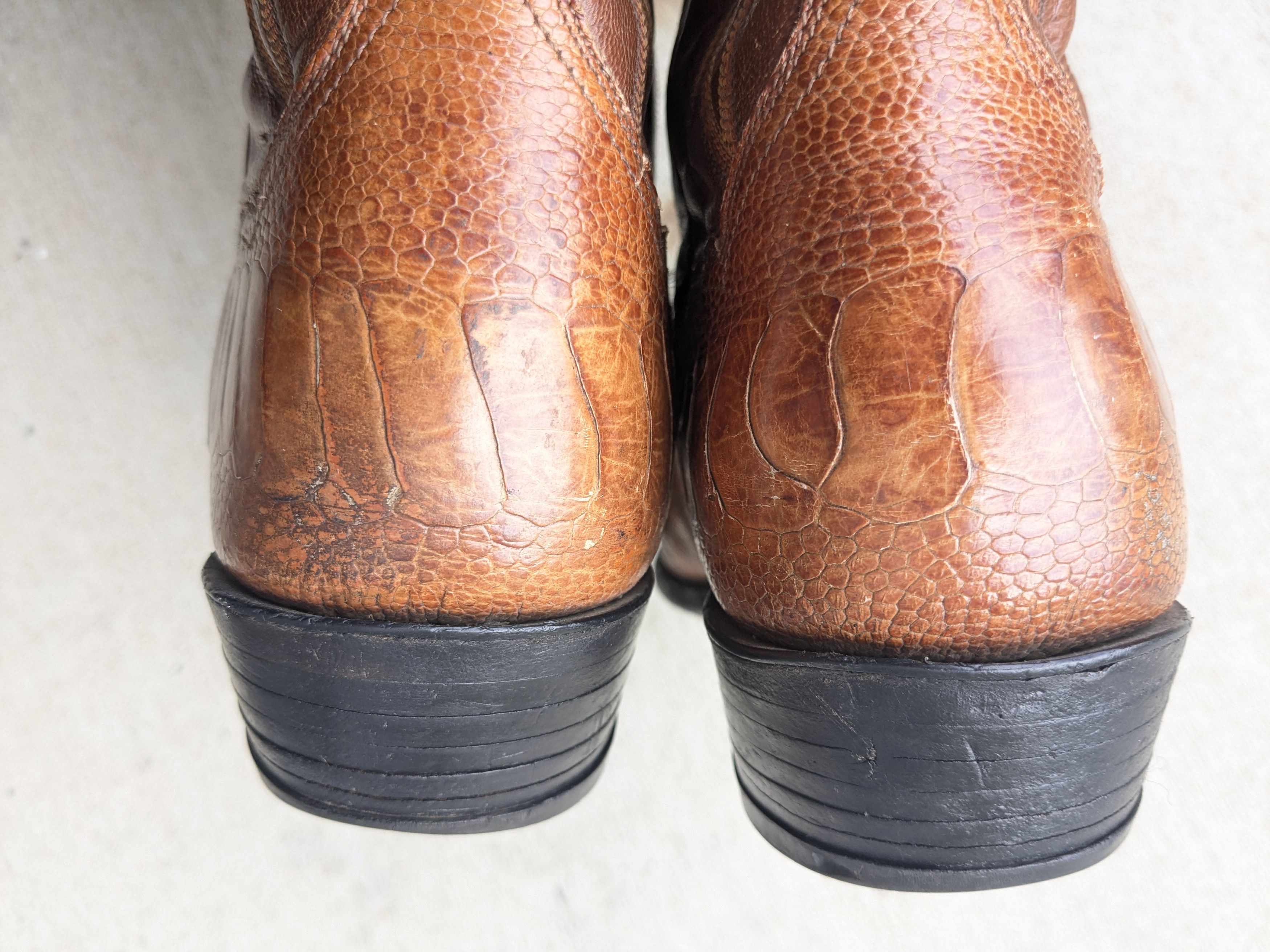 Genuine Leather Panhandle Slim Cowboy Boots 10 D Brown Mexico Botas Size US 10 / EU 43 - 17 Thumbnail