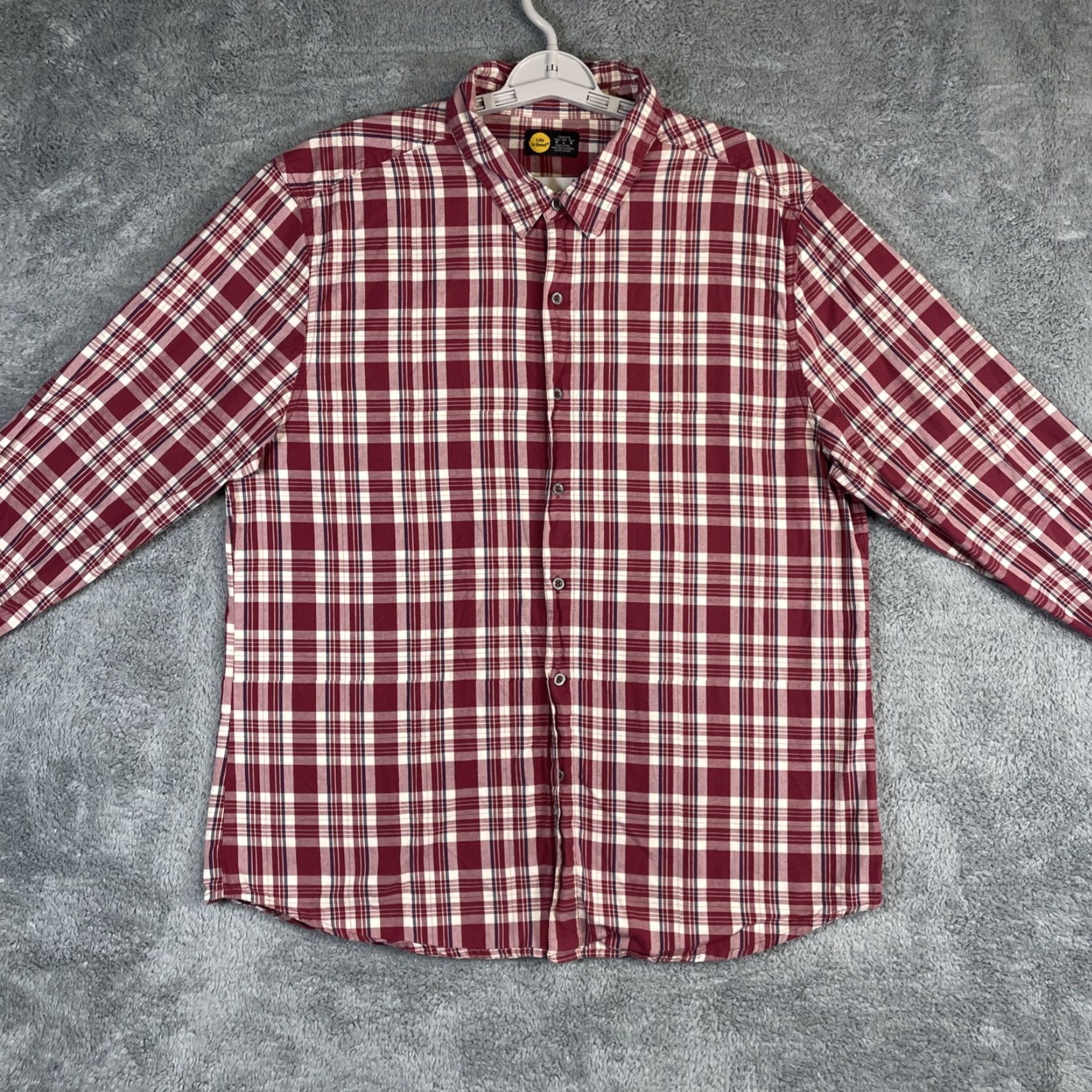 Life is Good Life is Good Shirt Mens Large Red Plaid Long Sleeve Button-Up Casual Prep Size US L / EU 52-54 / 3 - 3 Thumbnail