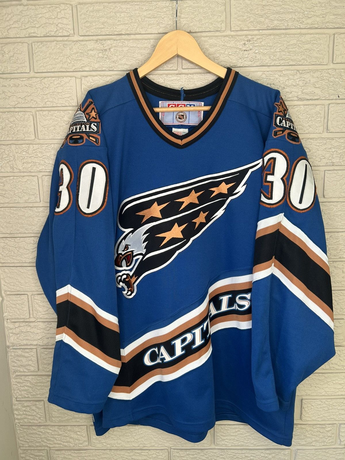 Ccm Vintage CCM Washington Capitals Jim Carey Jersey Size US XL / EU 56 / 4 - 1 Thumbnail
