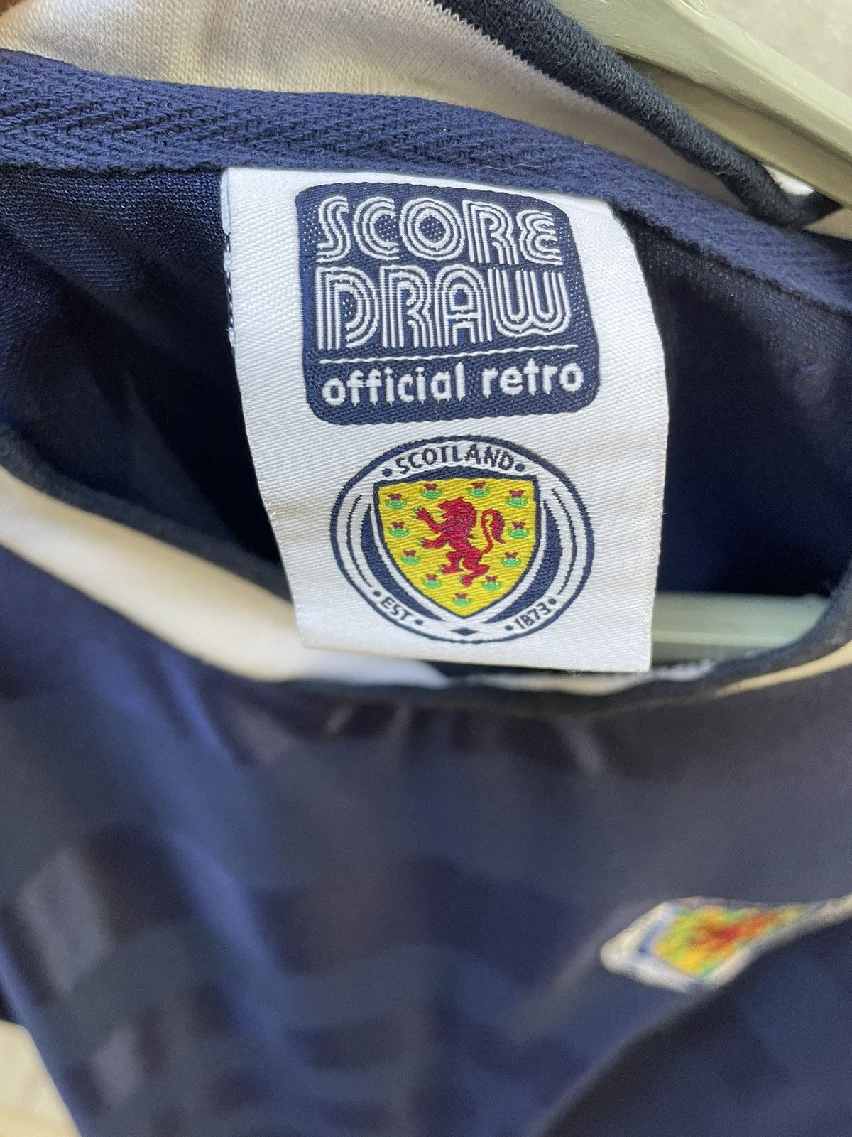 Vintage SCOTLAND 80s HOME FOOTBALL SHIRT SOCCER JERSEY SCORE DRAW Size US XXL / EU 58 / 5 - 4 Thumbnail