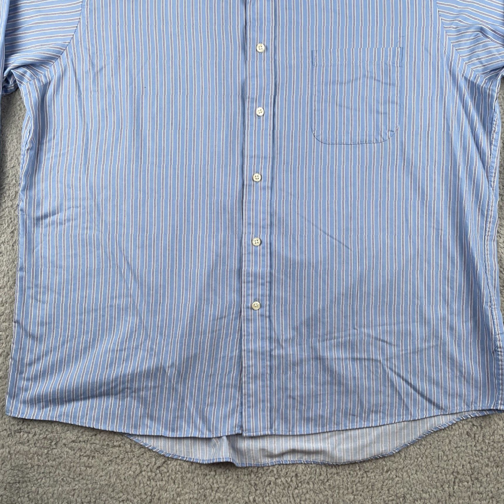 Chaps VINTAGE Chaps Shirt, Button-Up, Striped, Blue, XL, Long Sleeve, Wrinkle Free, EUC, Mens Size US XL / EU 56 / 4 - 6 Thumbnail