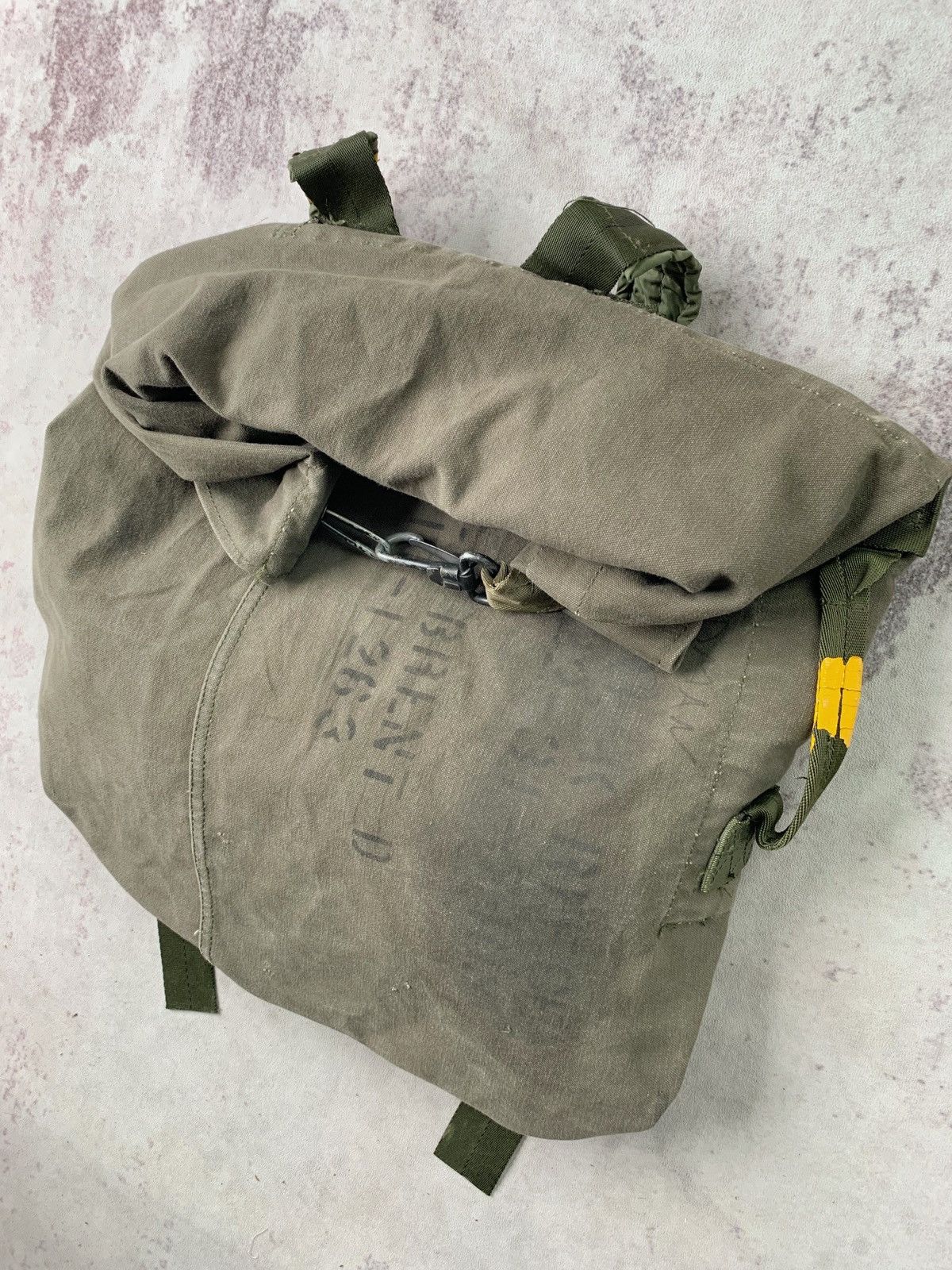 Vintage 1960s Sun Faded Distressed US Army Canvas Backpack Duffle Size ONE SIZE - 7 Thumbnail
