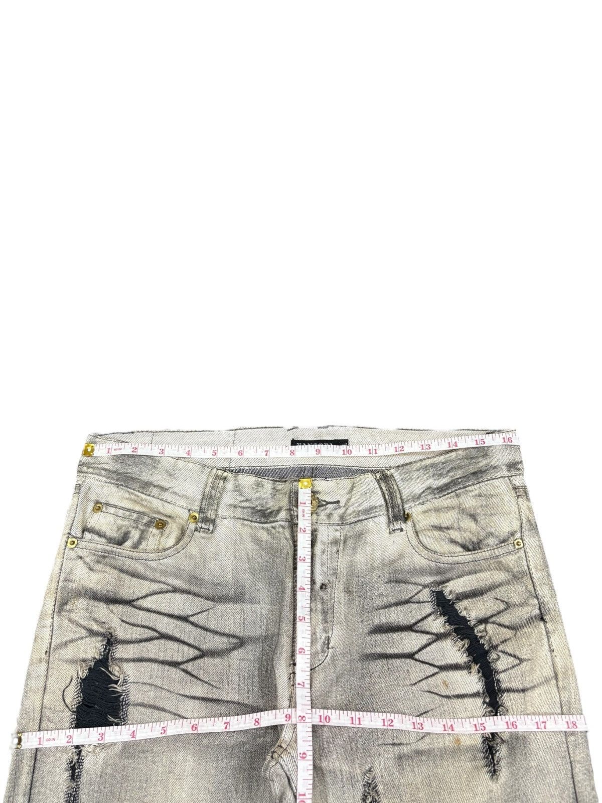 pandora Vintage Japanese Pandora Charcoal Wash Distress Flare Jeans Size US 33 - 11 Thumbnail