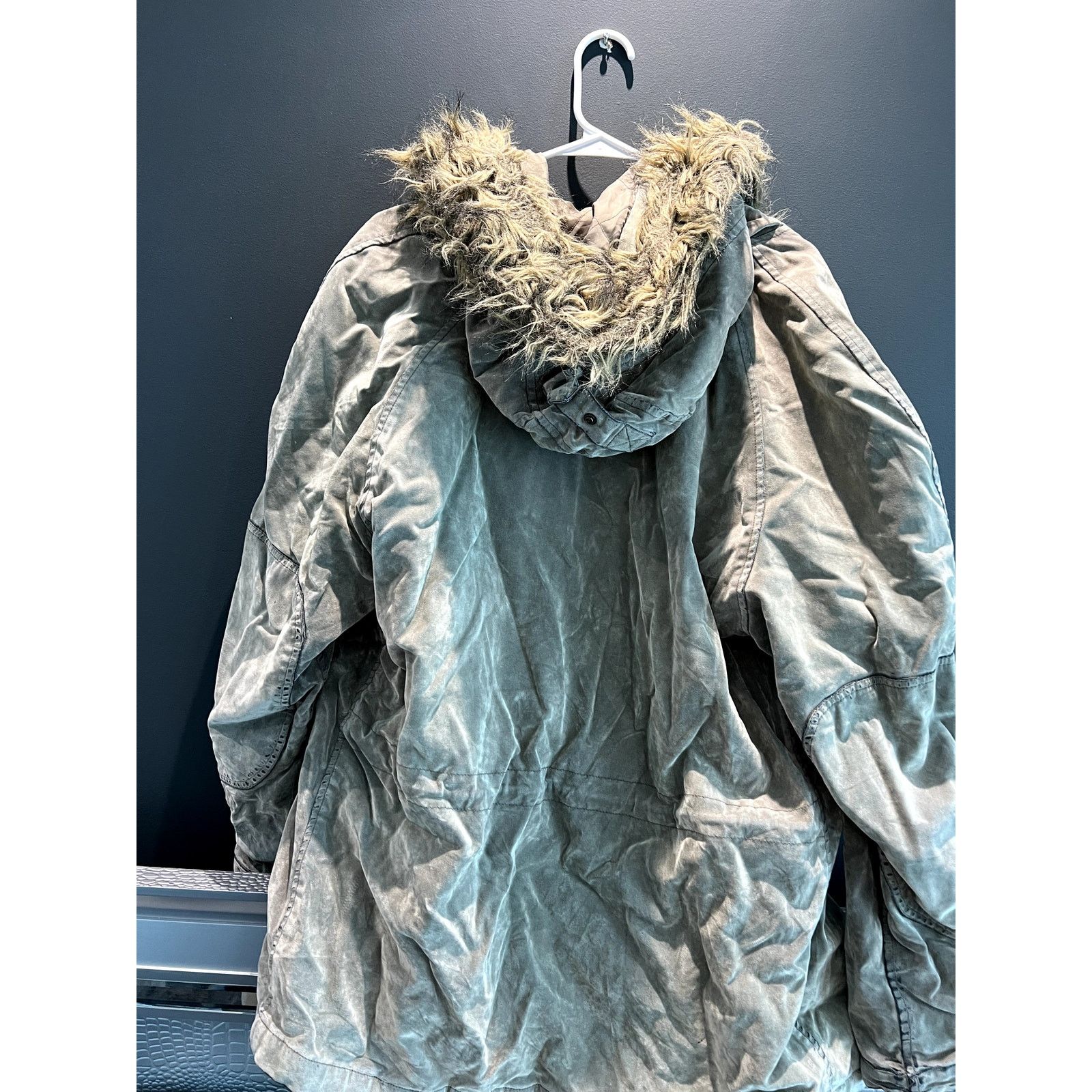 Vintage VINTAGE RARE Slate Overcoat w/ Fur Hood Baffy Hardware Japan Size US L / EU 52-54 / 3 - 2 Thumbnail