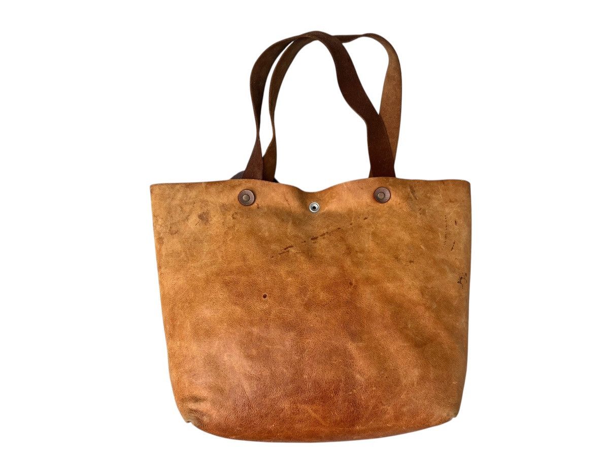 Leather Vintage Bia Baggio Japan Distressed Patina Leather Tote Bag Size ONE SIZE - 5 Thumbnail