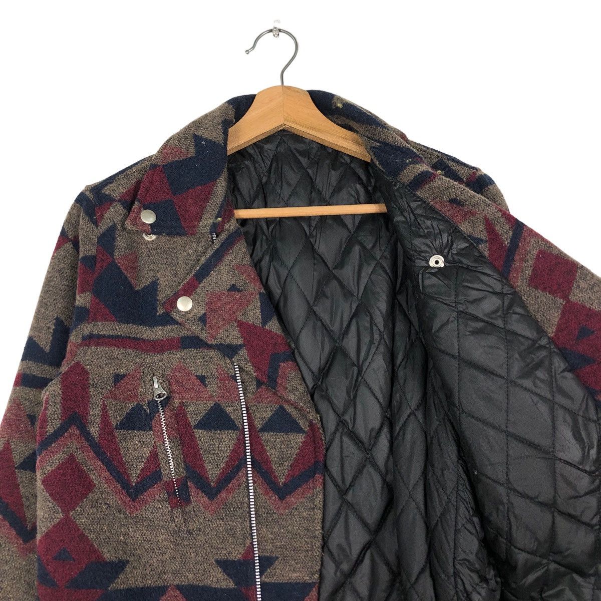 Hysteric Glamour 🔥Vintage Wool Biker Jacket Navajo Design Double Collar Size US M / EU 48-50 / 2 - 12 Thumbnail