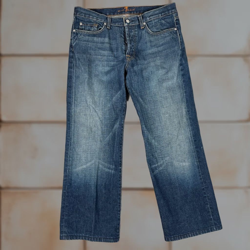 7 For All Mankind 7 For All Mankind Jeans Mens 34x29 Blue Straight Leg Denim Button Fly Y2K Size US 34 / EU 50 - 1 Thumbnail