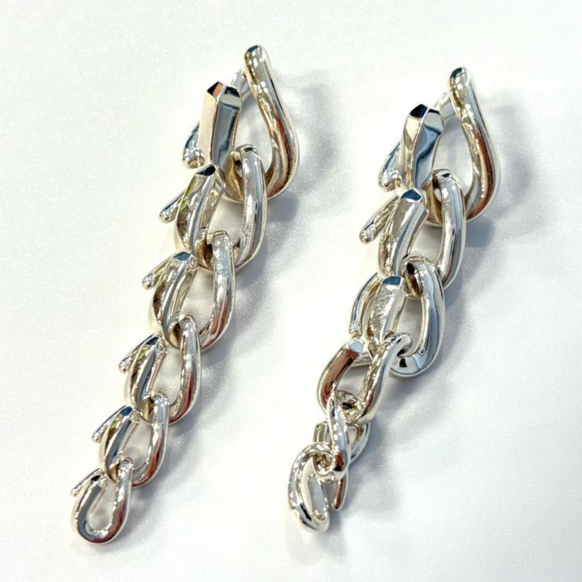Tiffany & Co. Tiffany & Co. Forged Drop Link Earrings 72549899 in High Polished Sterling Silver (Ag925) Size ONE SIZE - 1 Thumbnail