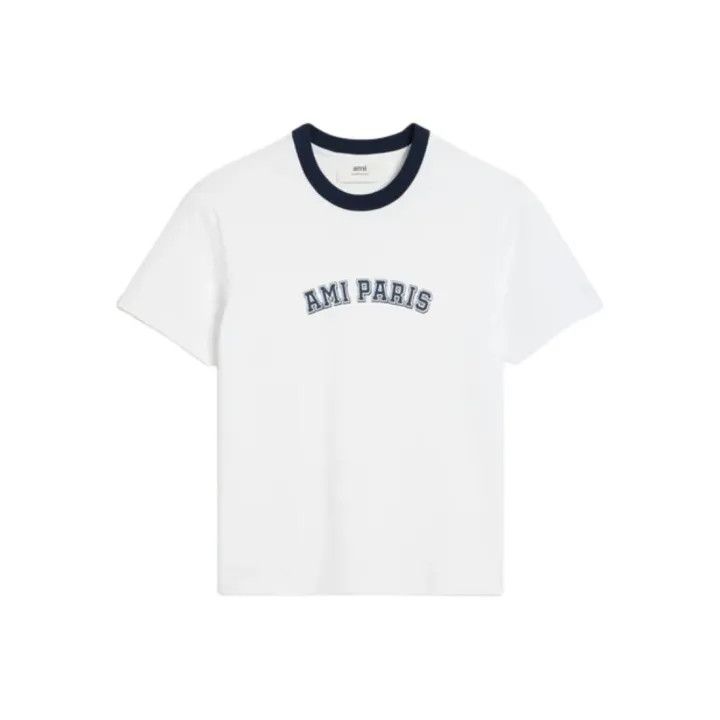 Ami Paris Color Block Graphic Short Sleeve T-Shirt 0079