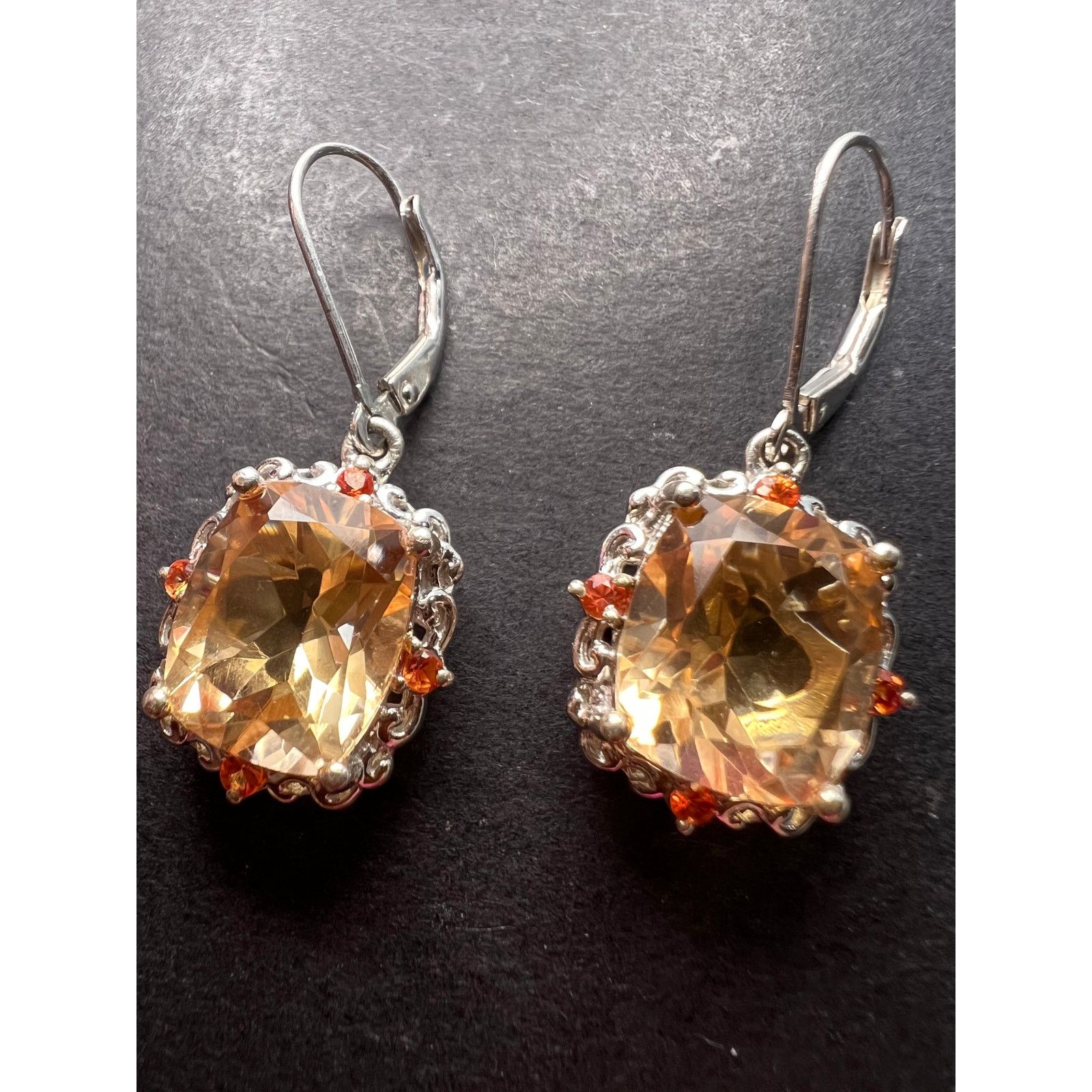 Other Morganite quartz and orange spinel sterling silver earrings Size ONE SIZE - 2 Thumbnail