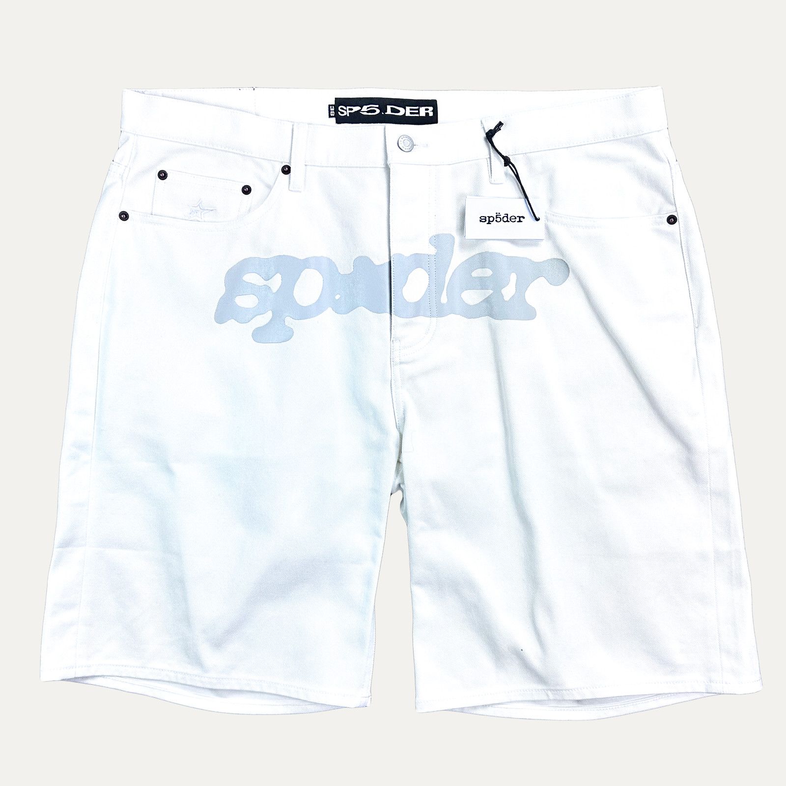 Sp5der Sp5der Crotch Logo Spellout Jean Short Size US 38 / EU 54 - 1 Thumbnail