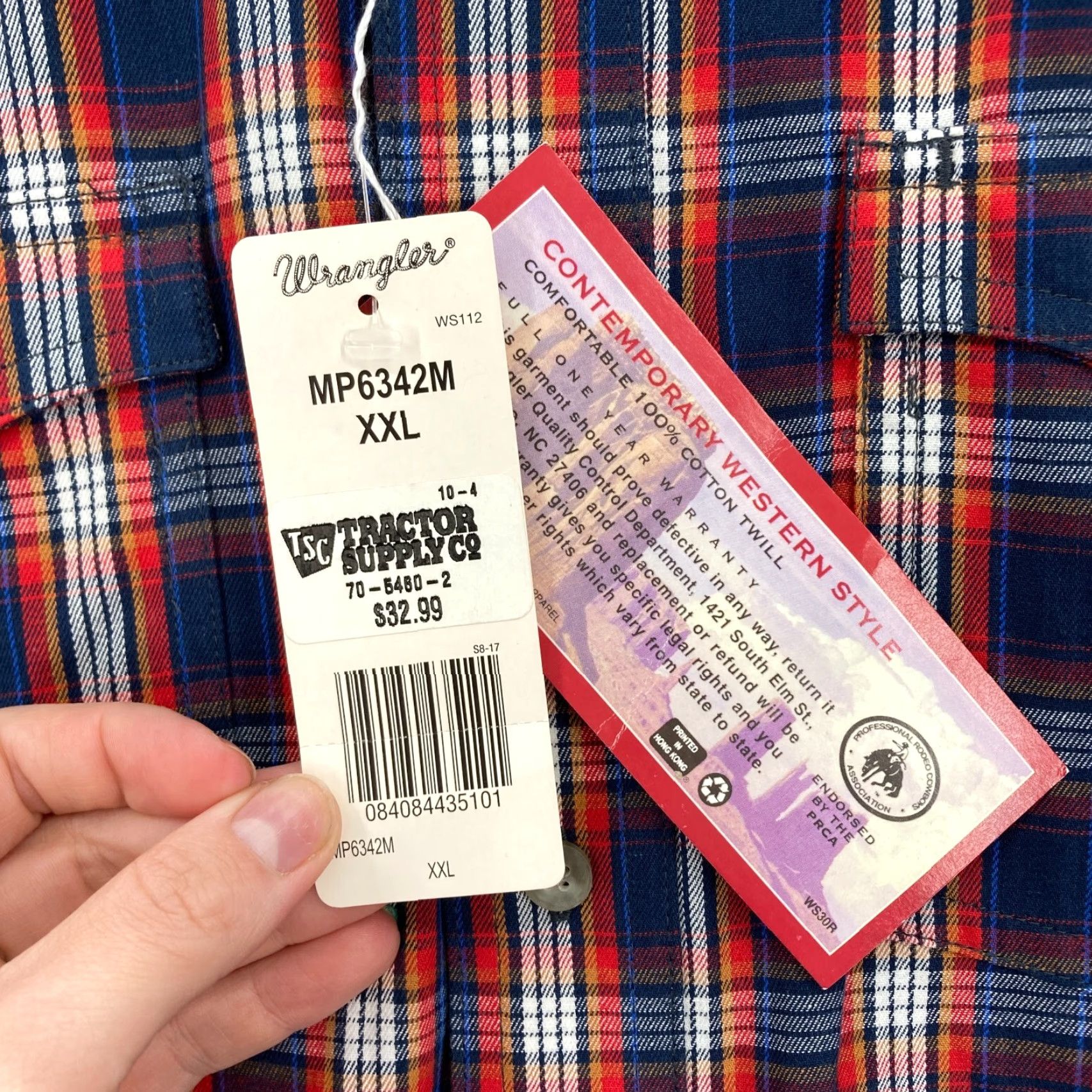 Wrangler Wrangler Button Down Western Shirt Mens 2XL Red Plaid Cowboy Rodeo NWT Size US XXL / EU 58 / 5 - 6 Thumbnail