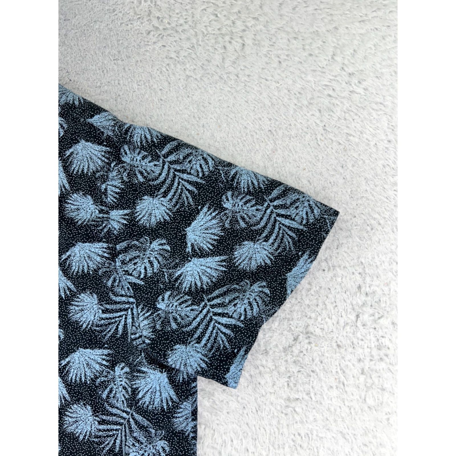 Nat Nast Nat Nast Shirt Mens 2XL Floral Palm Print Silk Button-Up Black Blue Casual Shirt Size US XXL / EU 58 / 5 - 2 Thumbnail