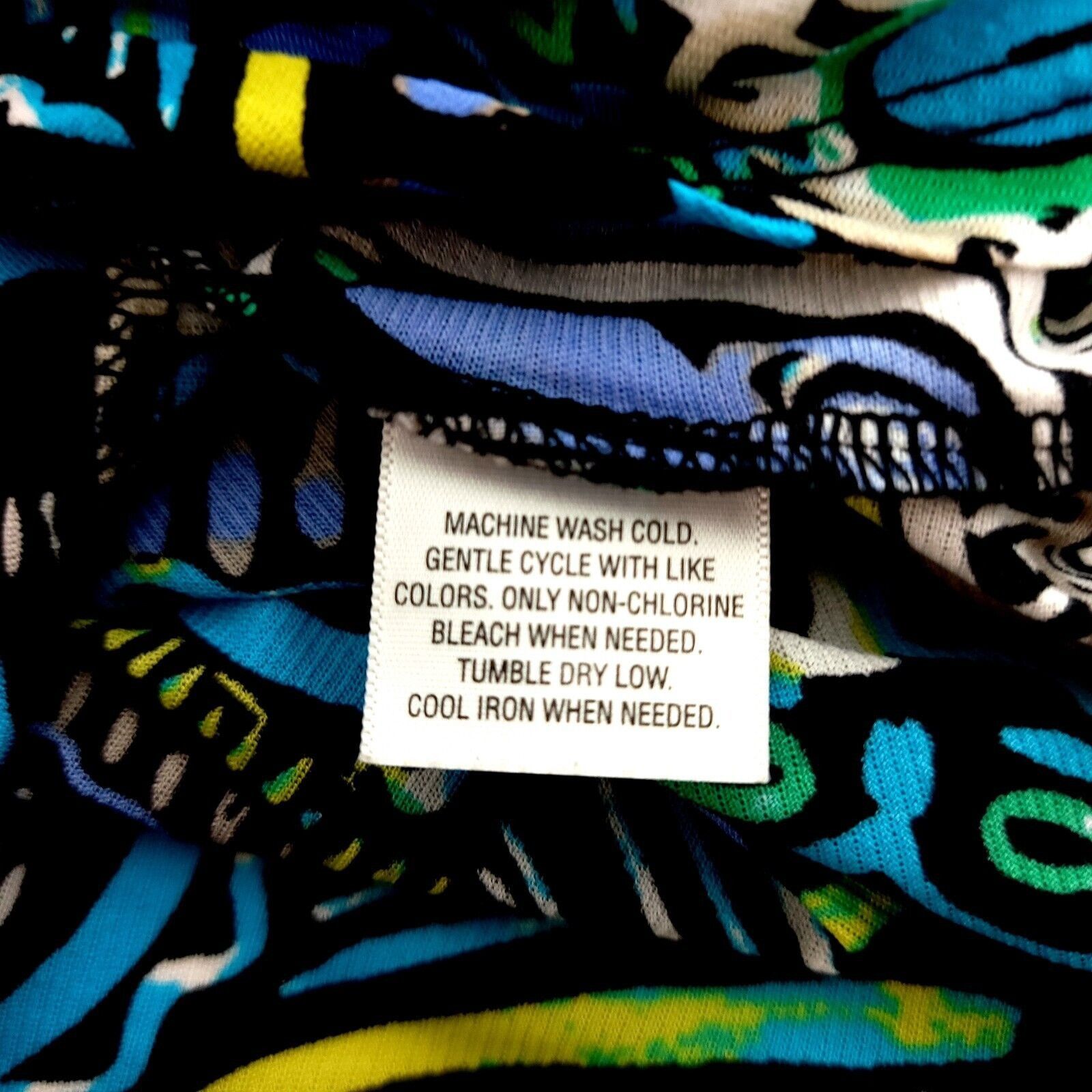 Designer Style & Co Black Teal Green Floral Roll Tab Sleeve V-Neck Bl Size XL / US 12-14 / IT 48-50 - 5 Thumbnail