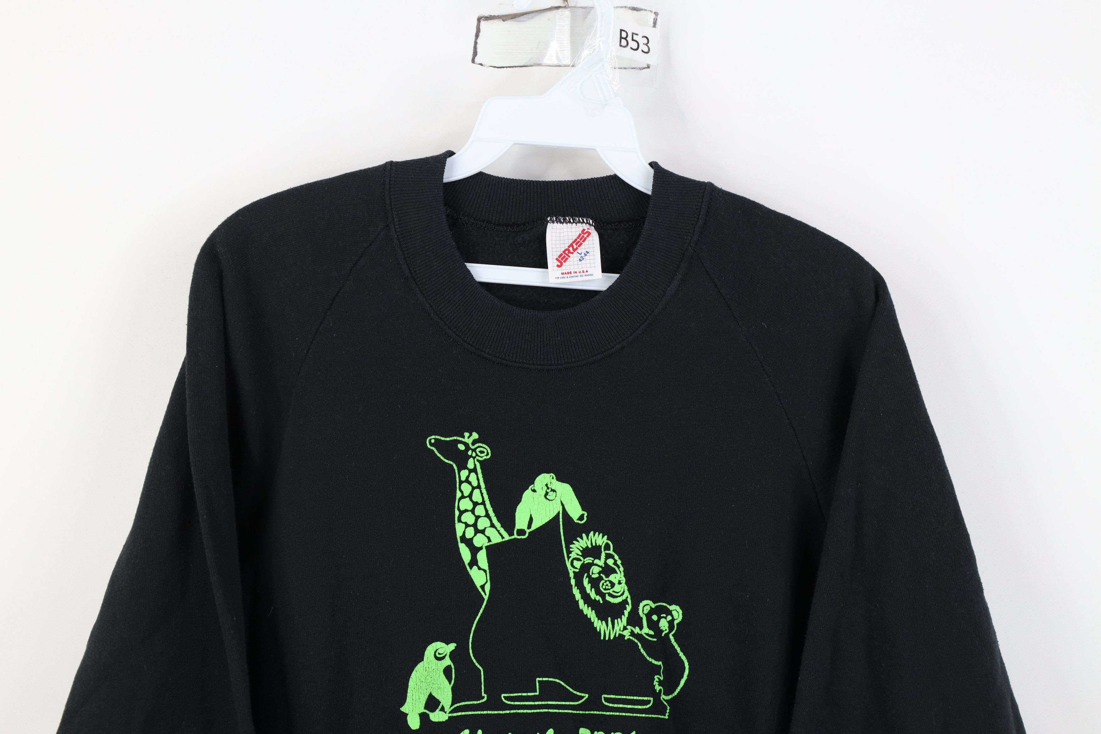 Vintage Vintage 90s Skating Kalamazoo Zoo Sweatshirt Black USA Size L / US 10 / IT 46 - 2 Thumbnail