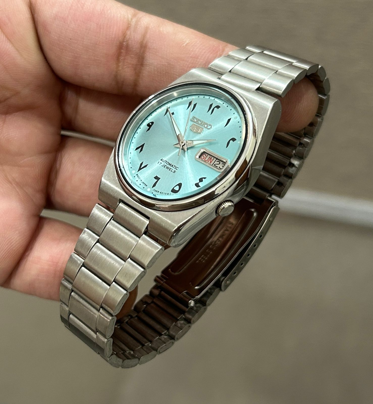 Seiko Vintage Seiko 5 Sky Blue Arabic Dial Automatic Watch Size 36 - 6 Thumbnail