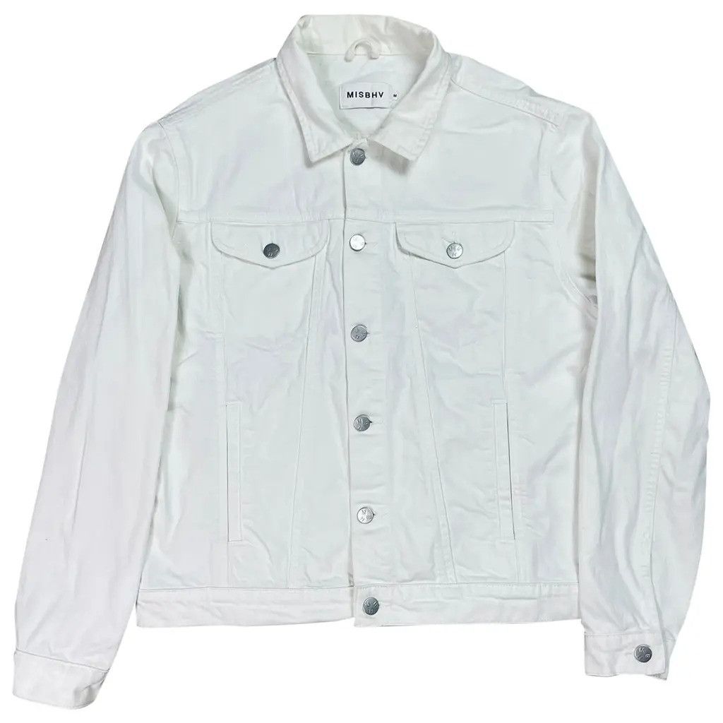 image of Misbhv Denim Jeans Jacket in White/Black, Men's (Size Medium)