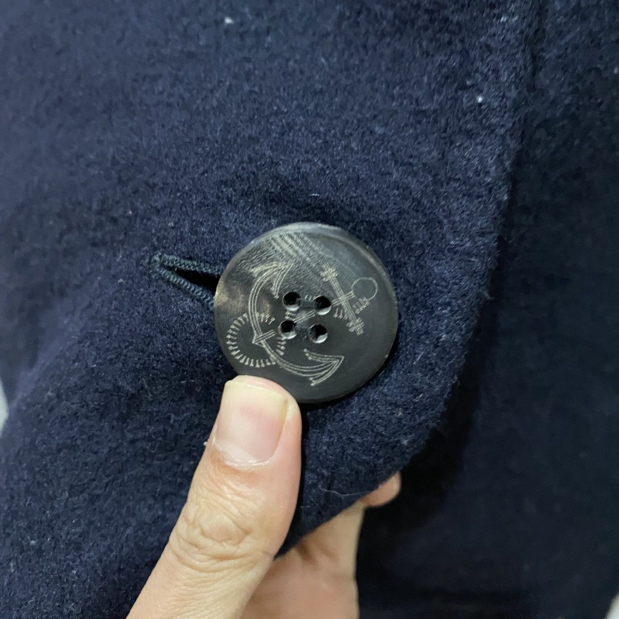 Blue Blue Japan 🔥BLUE BLUE NAVY BLUE WOOL PEA COAT Size US S / EU 44-46 / 1 - 11 Thumbnail