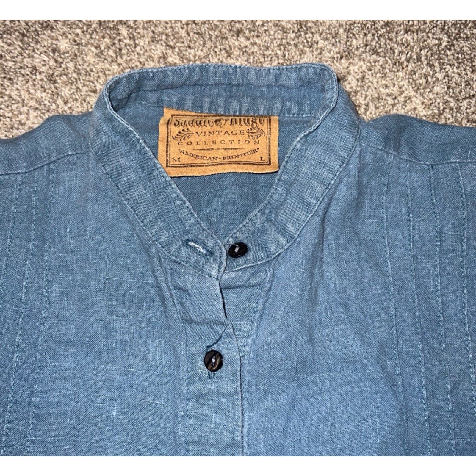 Vintage VINTAGE Saddle Ridge Western Button-Up Shirt Mens M Blue Size US M / EU 48-50 / 2 - 2 Thumbnail