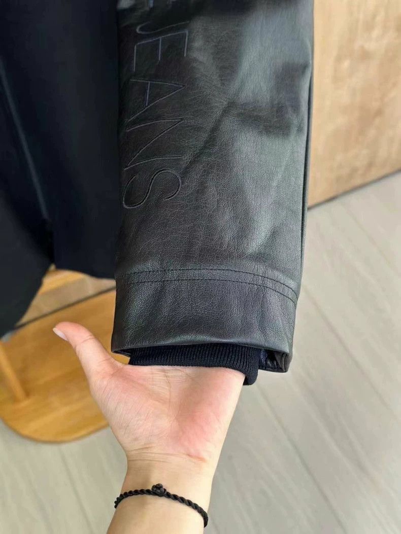 Versace Black casual leather jacket