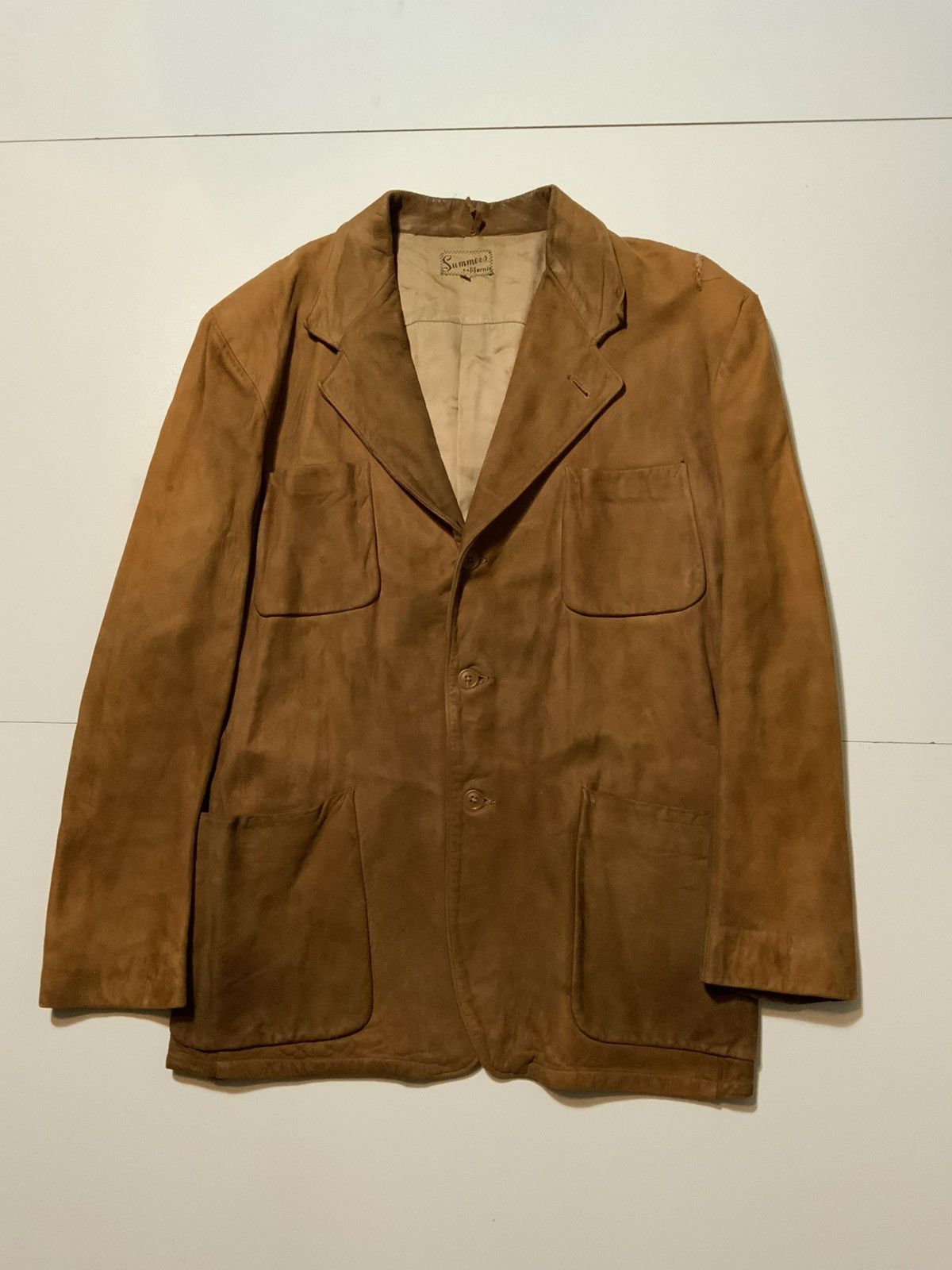 Vintage Vintage 1940s 1950s Summers Suede Barn Chore Leather Jacket Size US M / EU 48-50 / 2 - 1 Thumbnail