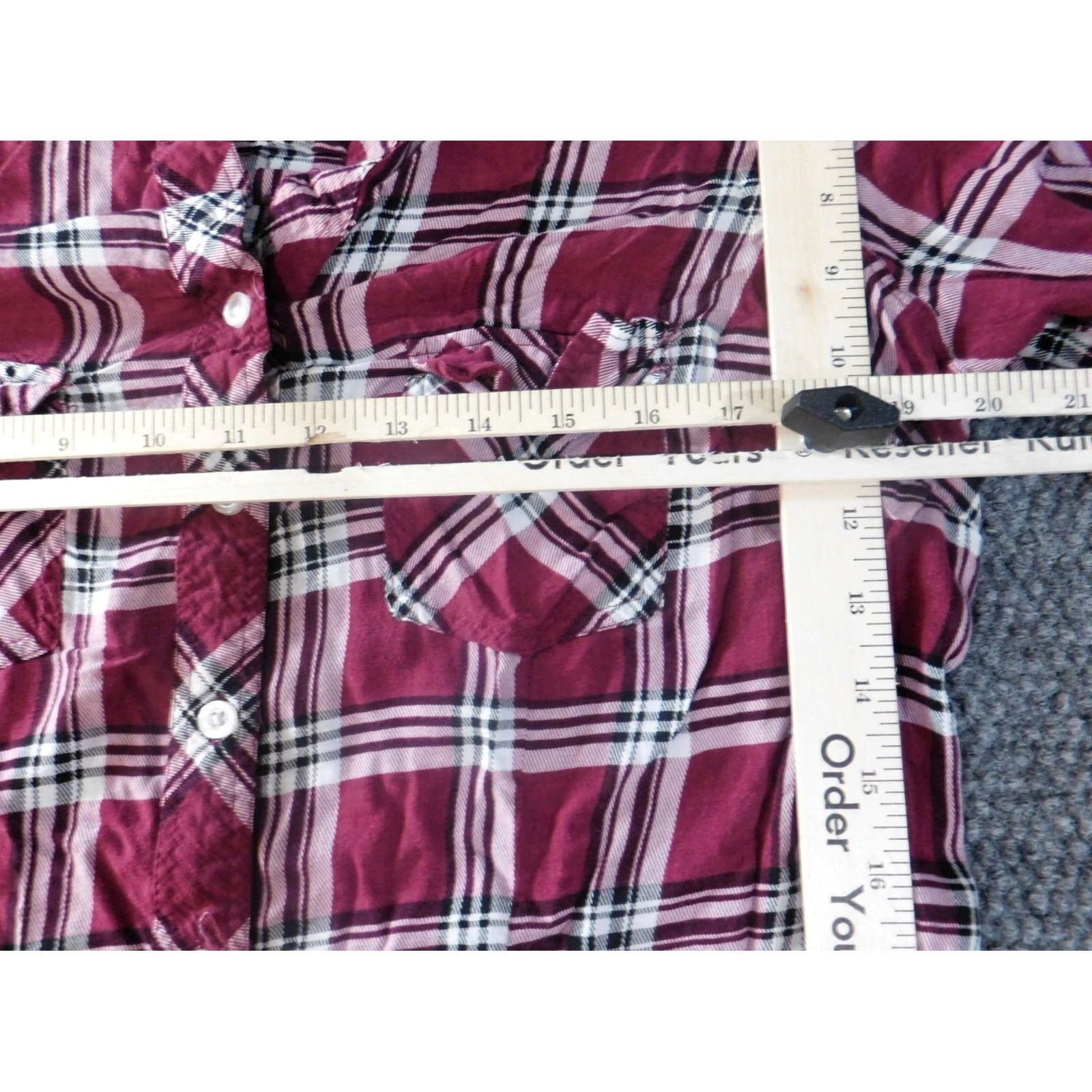 Torrid Torrid Button-Up Shirt Womens 00 Red Plaid Casual Knit Rayon Long Sleeve Collared Plus Size Regular Basic Classic Stretch Size XXS / US 00 / IT 34 - 5 Thumbnail