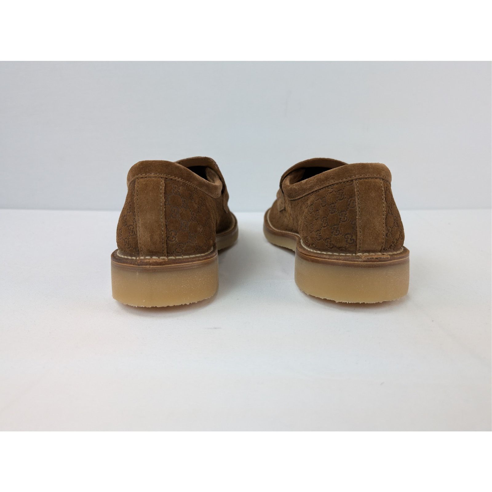 o1rshd1 Gucci Web GG suede loafers Boots in brown