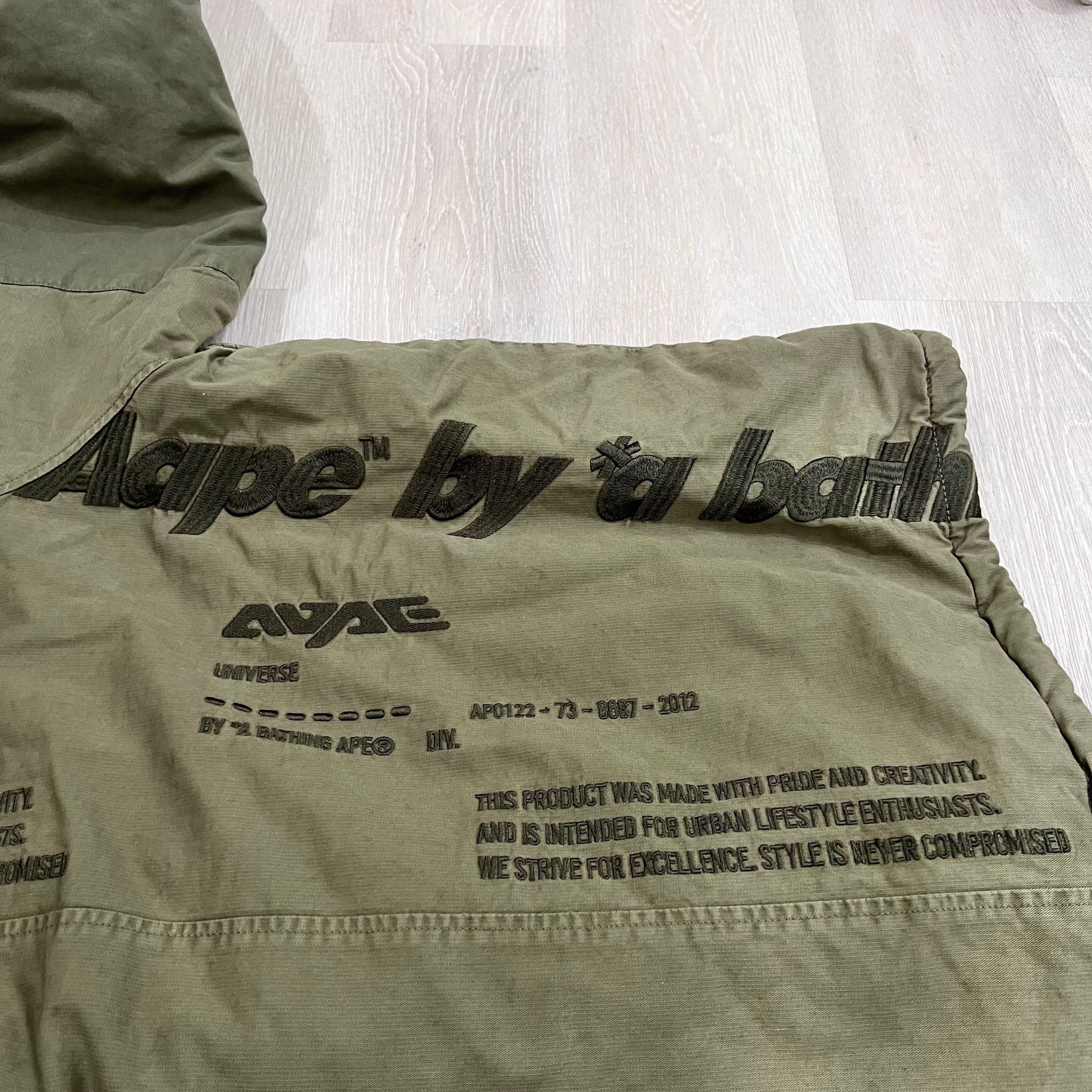 Aape Aape by A Bathing Ape Khaki Bomber Jacket - Quilted Lining Size US L / EU 52-54 / 3 - 8 Thumbnail