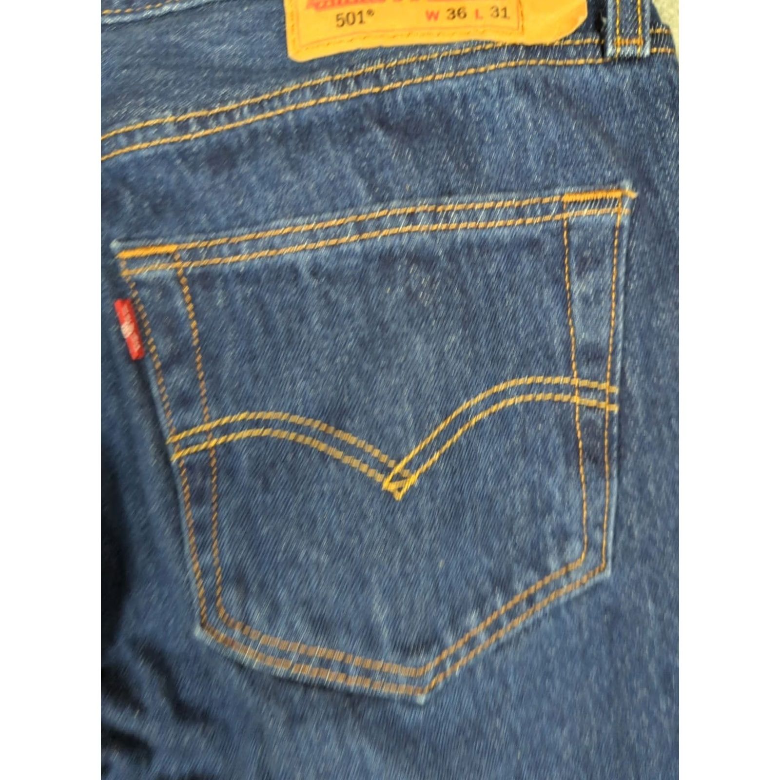 Levi's Levi's Jeans Mens 501 Denim Straight Leg Button Fly 34 Inseam 29 Dark Blue 5-Pocket Regular Fit Modern Classic Mens Size US 34 / EU 50 - 5 Thumbnail
