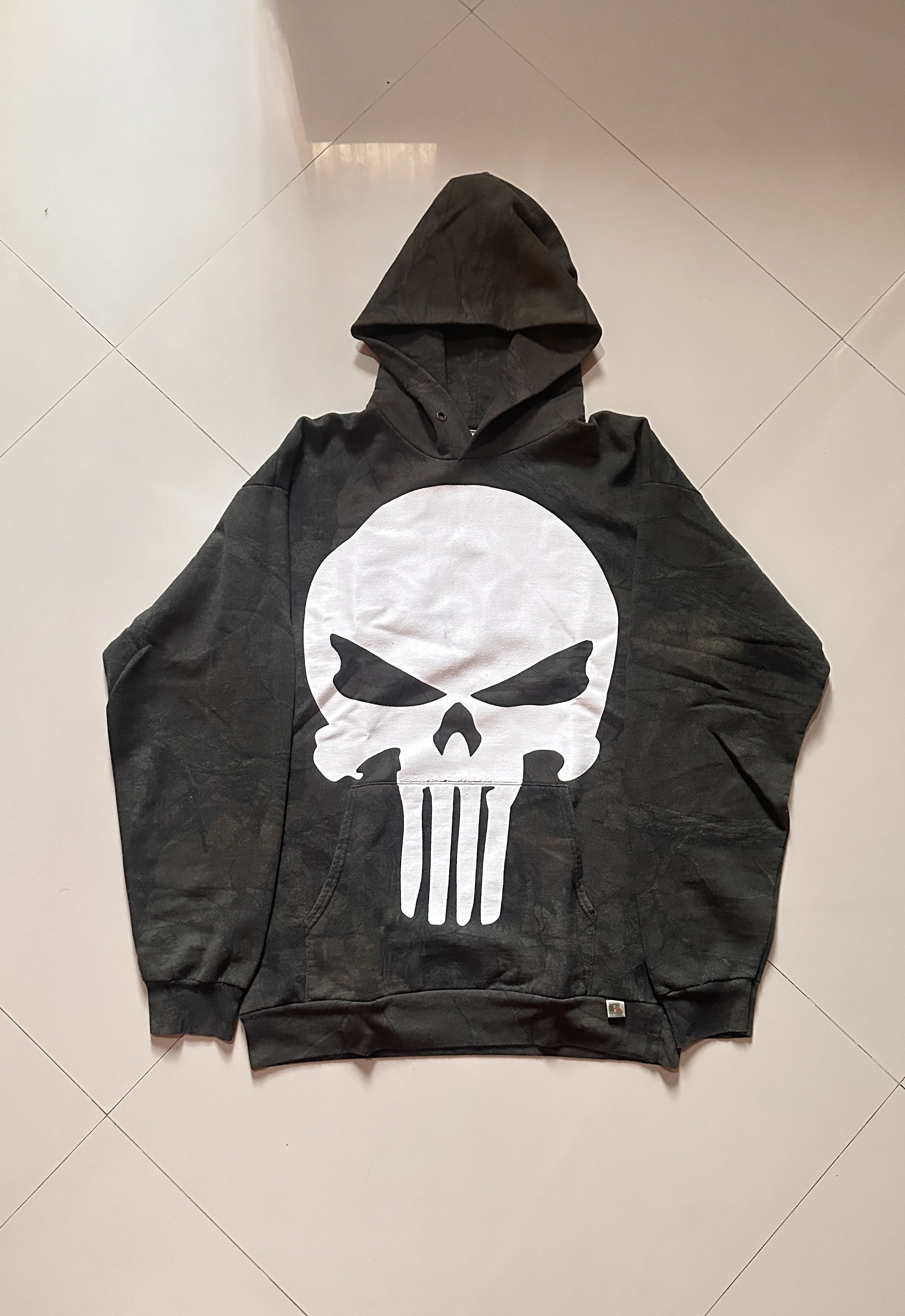image of Marvel Comics x Warren Lotas Punisher Warren Lotas Hoodie in Ash Grey, Men's (Size Large)