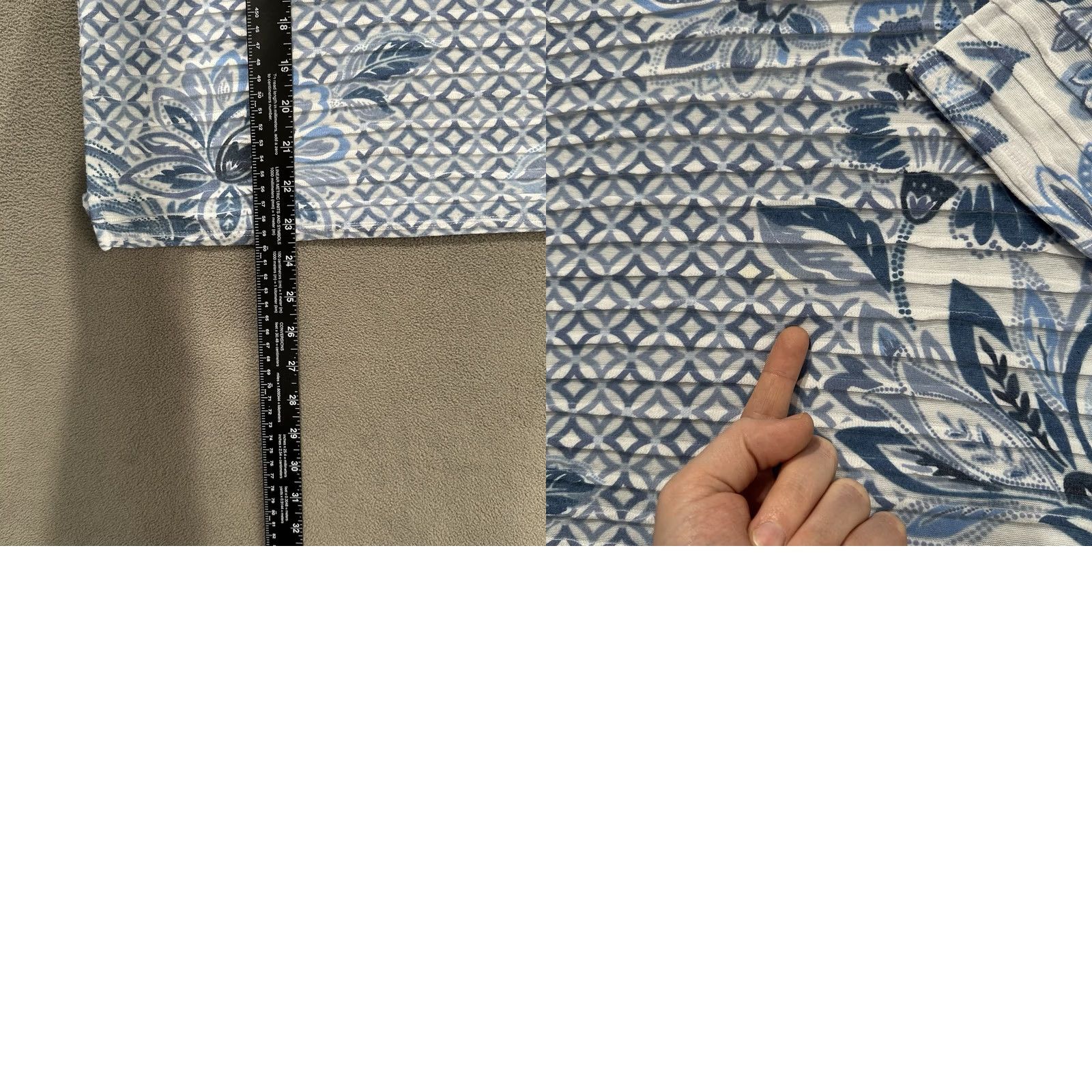 Vintage Alfred Dunner Blouse Womens Small White Blue Floral 3/4 Sleeve Cotton Blend Size S / US 4 / IT 40 - 8 Thumbnail