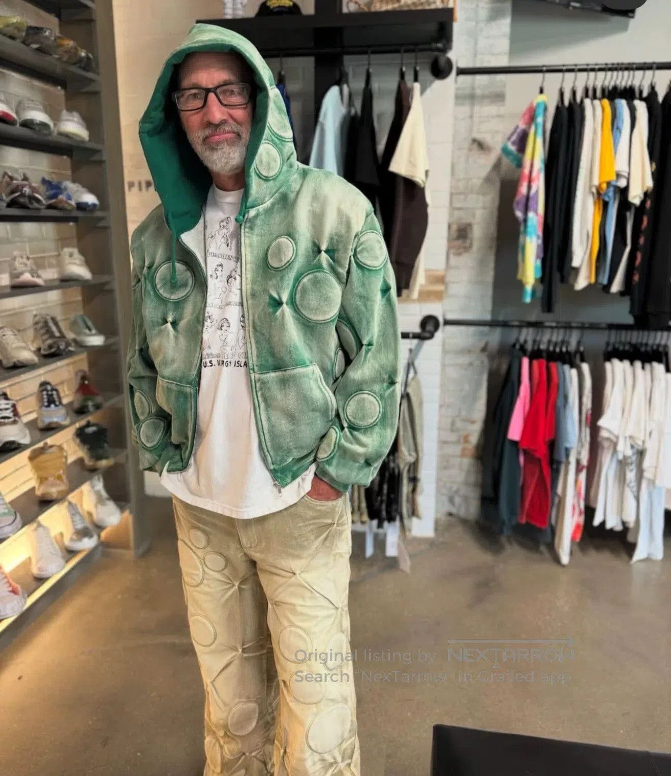 Bad Son padded green hoodie with boxy fit. Size XL / US 12-14 / IT 48-50 - 8 Thumbnail