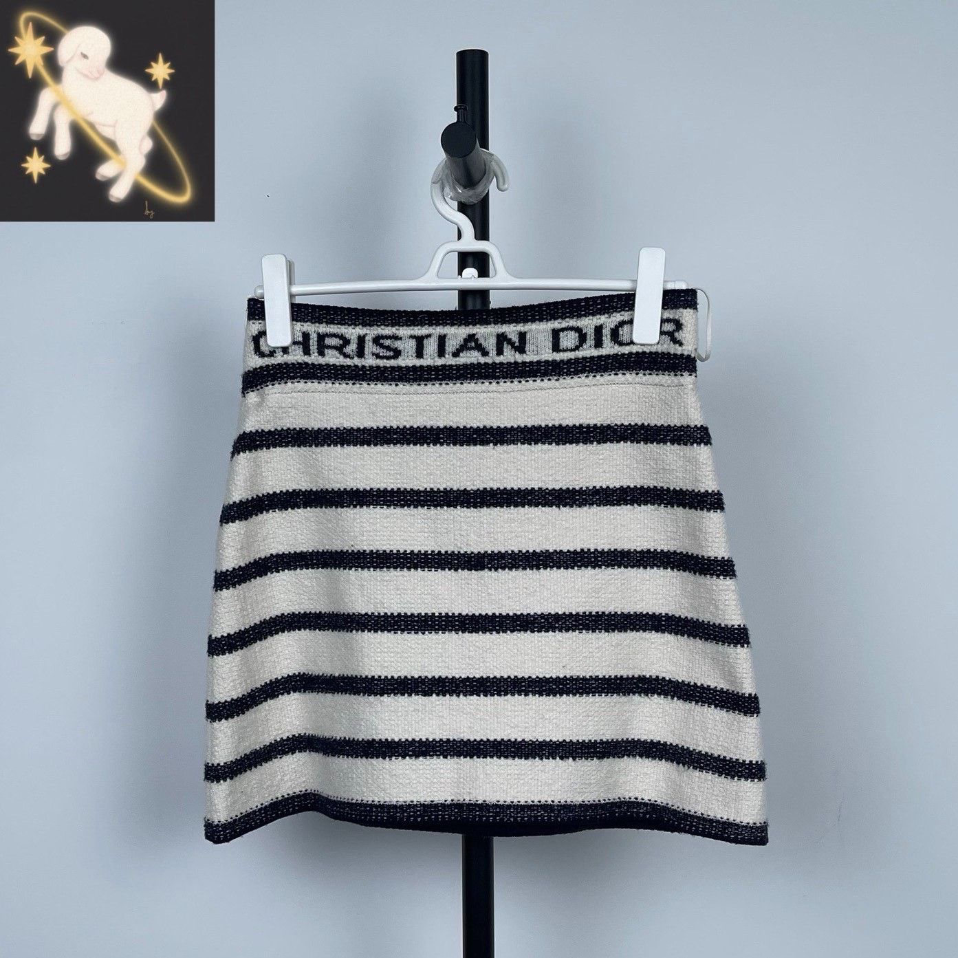 Dior Dior Retro Striped Blue Skirt 36 Women Size 36" / US 14 / IT 50 - 1 Thumbnail