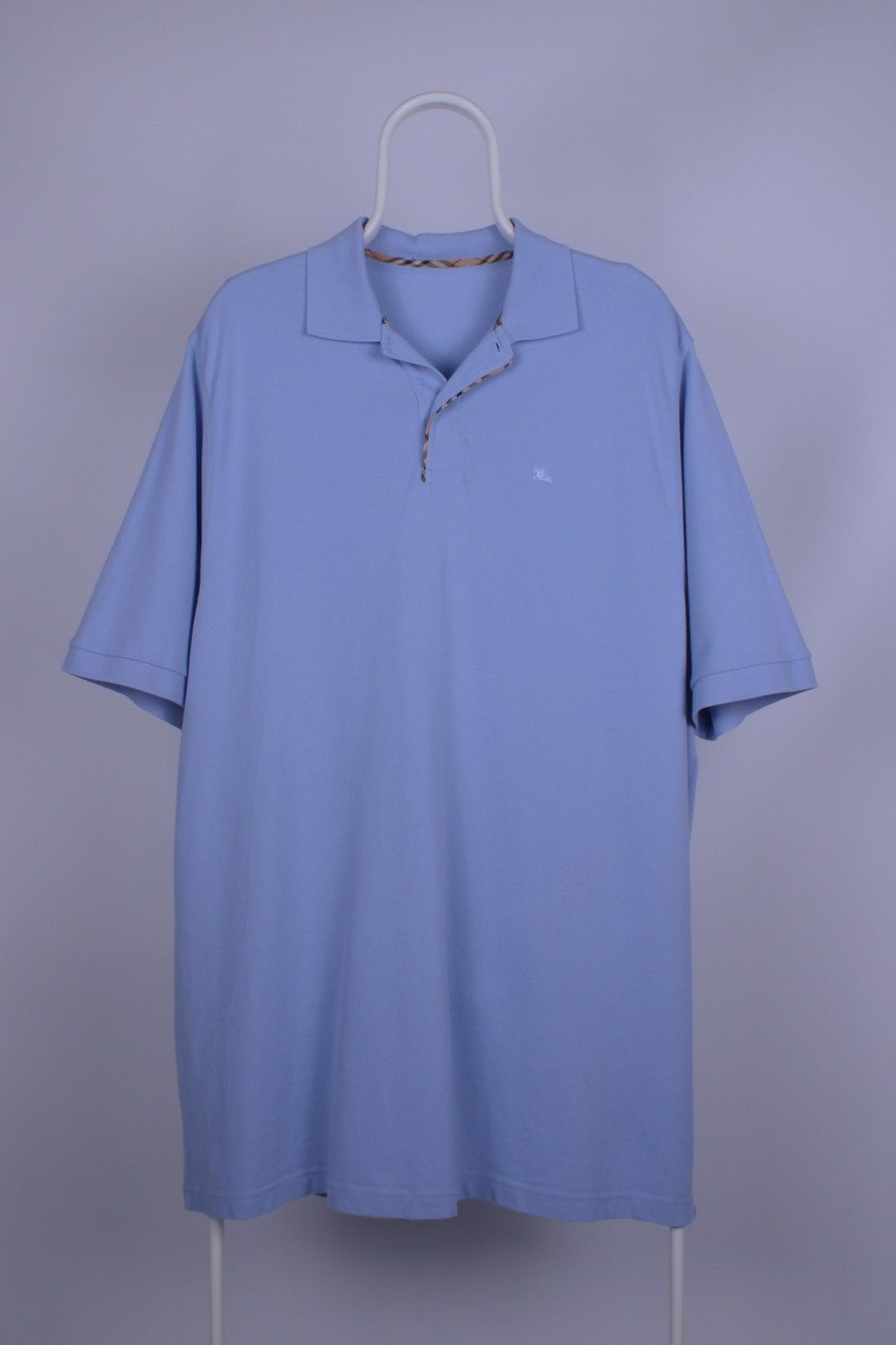 Burberry × Vintage Burberry London Blue Big Size Long Polo Shirt Size US XL / EU 56 / 4 - 1 Thumbnail