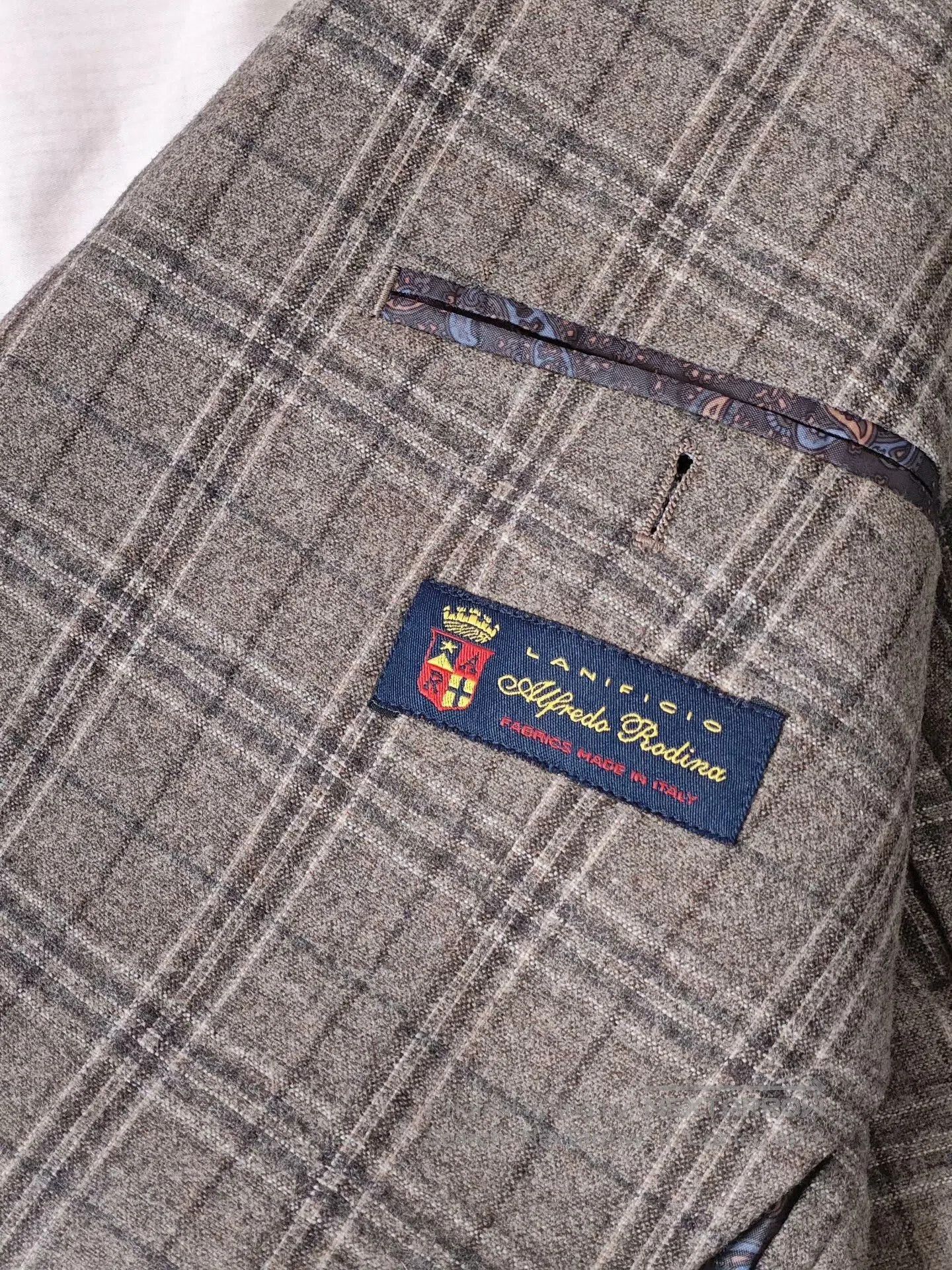 Alfredo Bannister Custom Italian Gray Wool Suit Jacket. Size US S / EU 44-46 / 1 - 7 Thumbnail
